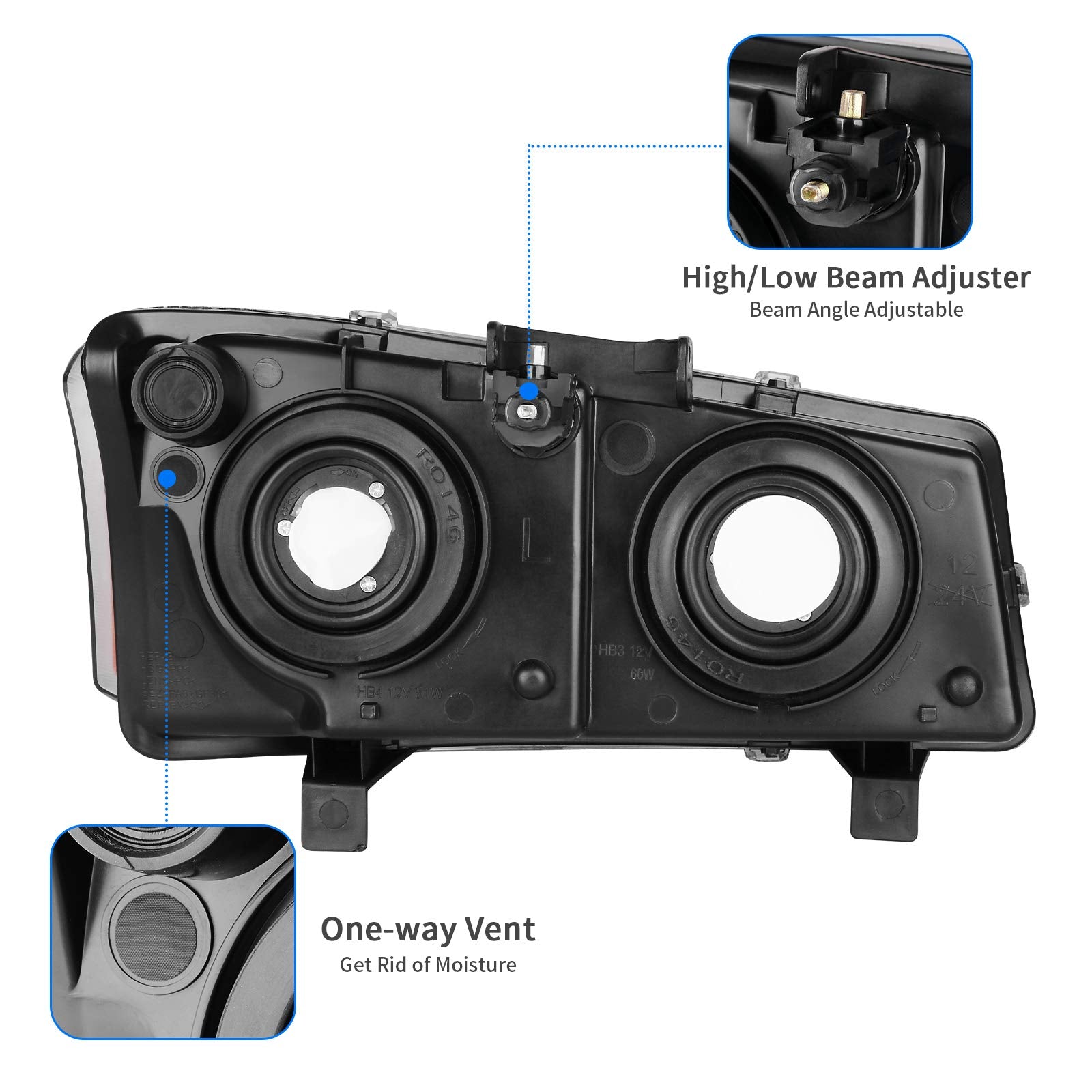 Dwvo Headlights Assembly Compatible With 2003-2007 Chevy Avalanche Silverado 1500 1500Hd 2500 2500Hd 3500 Classic Chevrolet Pick