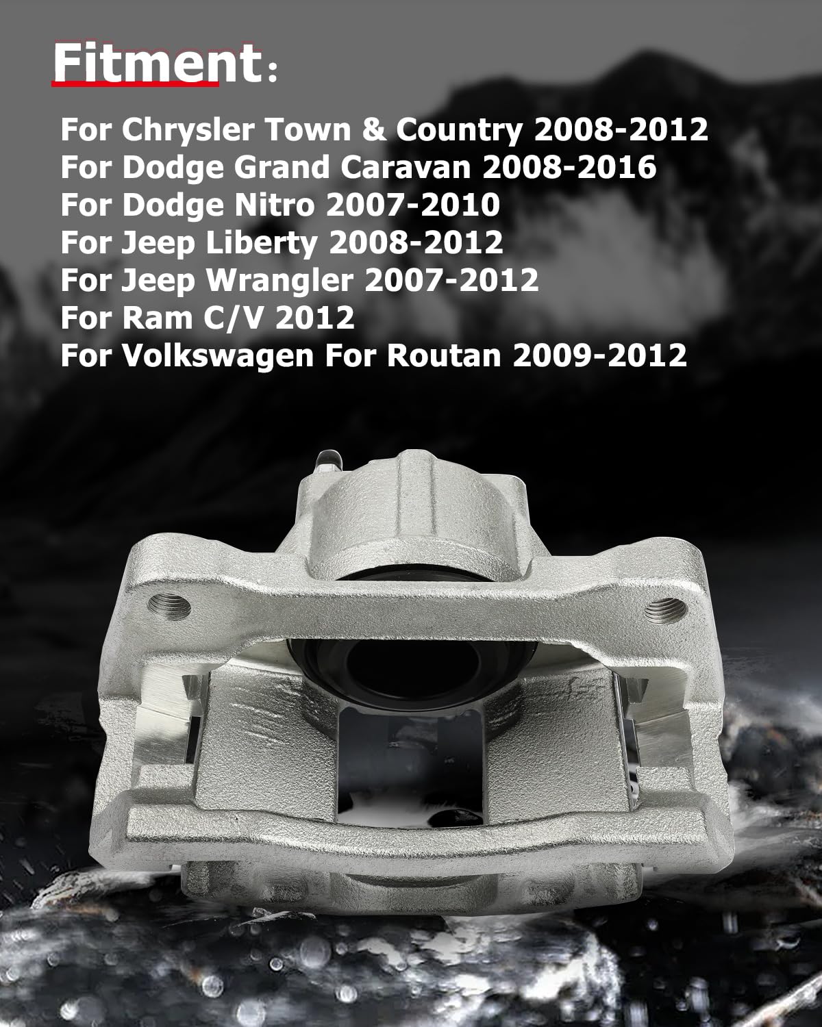 cciyu 18B5044 Front Left Brake Caliper With Bracket For Chrysler For Town & Country,For Dodge For Grand Caravan/For Nitro,For Je