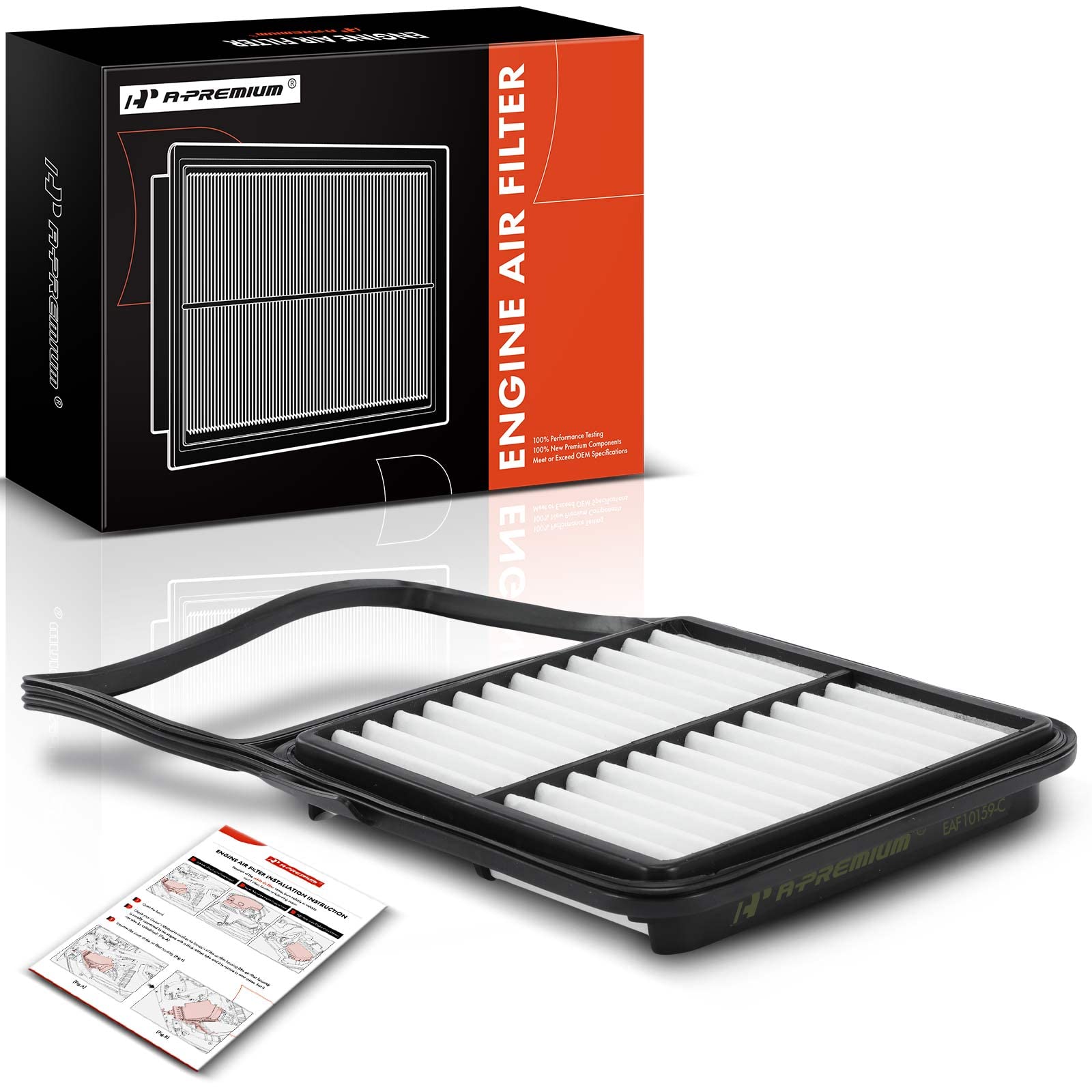 A-Premium Engine Air Filter Compatible with Toyota Prius 2004 2005 2006 2007 2008 2009 L4 1.5L, Rigid Panel Air Filter, Replace#