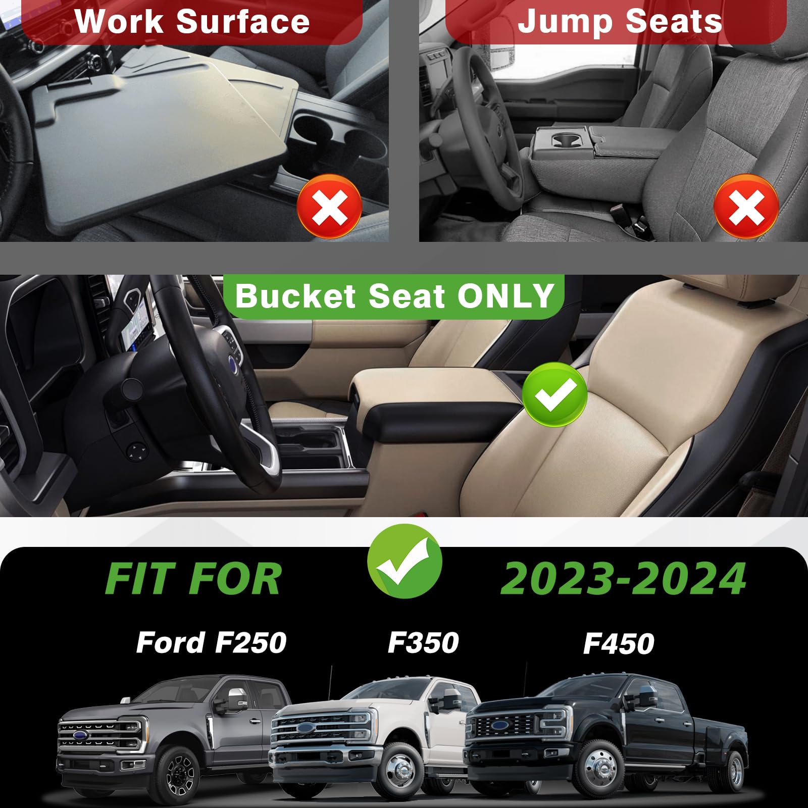 Muslogy Center Console Armrest Cover Compatible With Ford F250 F350 F450 2023 2024 2025 Super Duty Comfort Armrest Pad Arm Rest