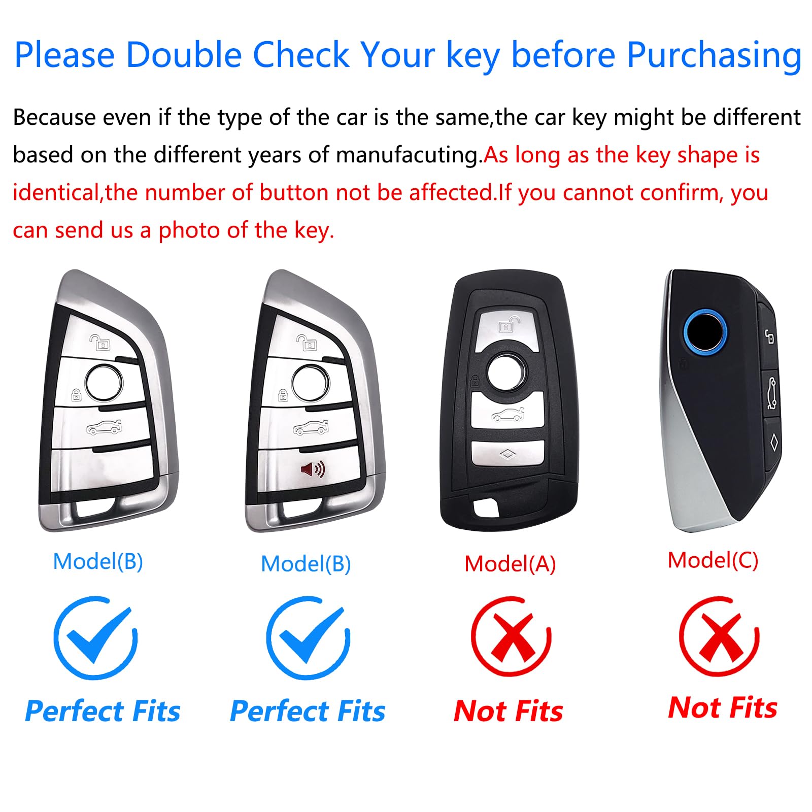 Ocezbiis For Bmw Key Fob Cover,Keychain,Zinc Alloy Protection Car Key Shell Case Compatible With Bmw Smart Remote Keyless Entry