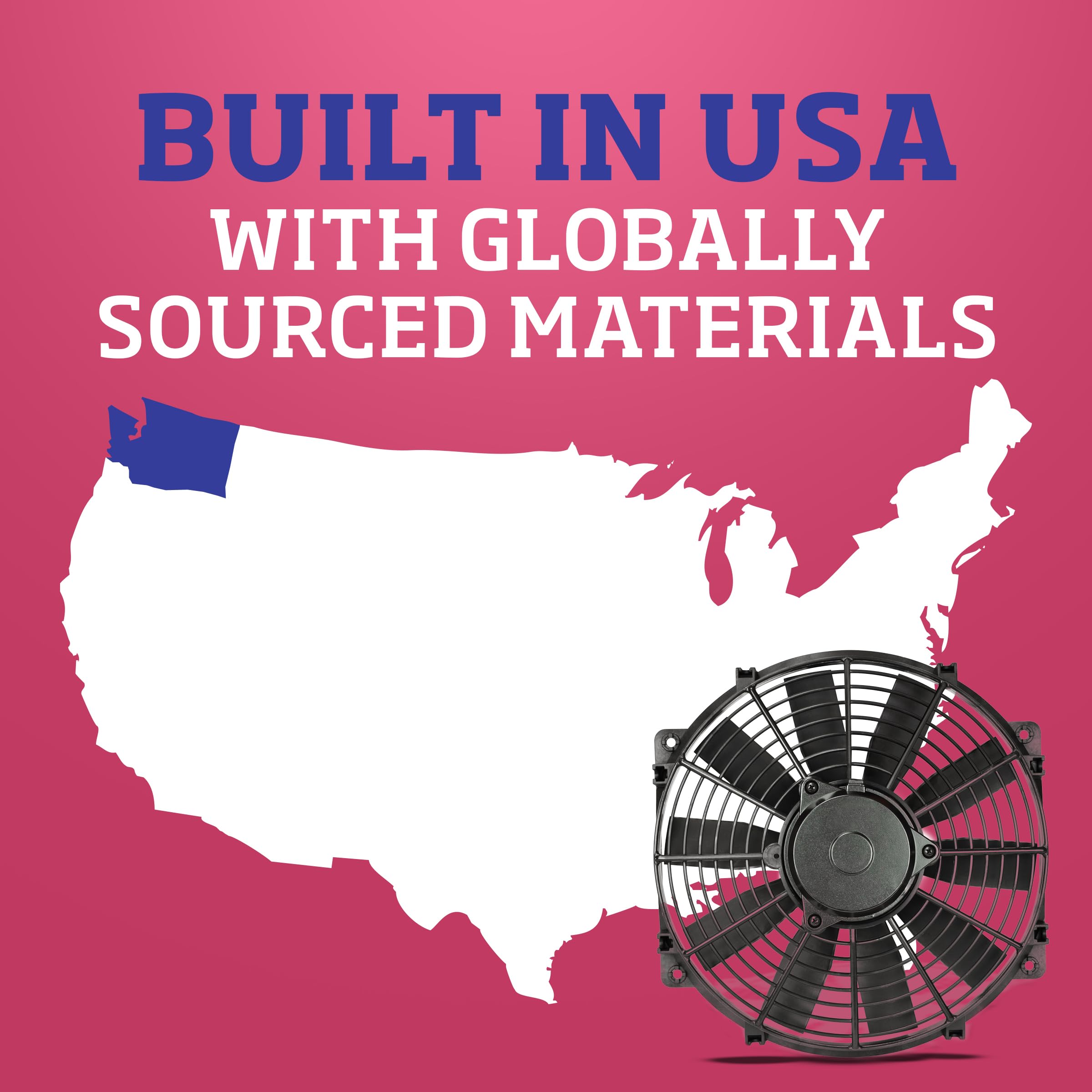 Flex-A-Lite Trimline Reversible Electric Fan, Pusher-Puller Fan (116), Car Accessories, 16 Inches Black