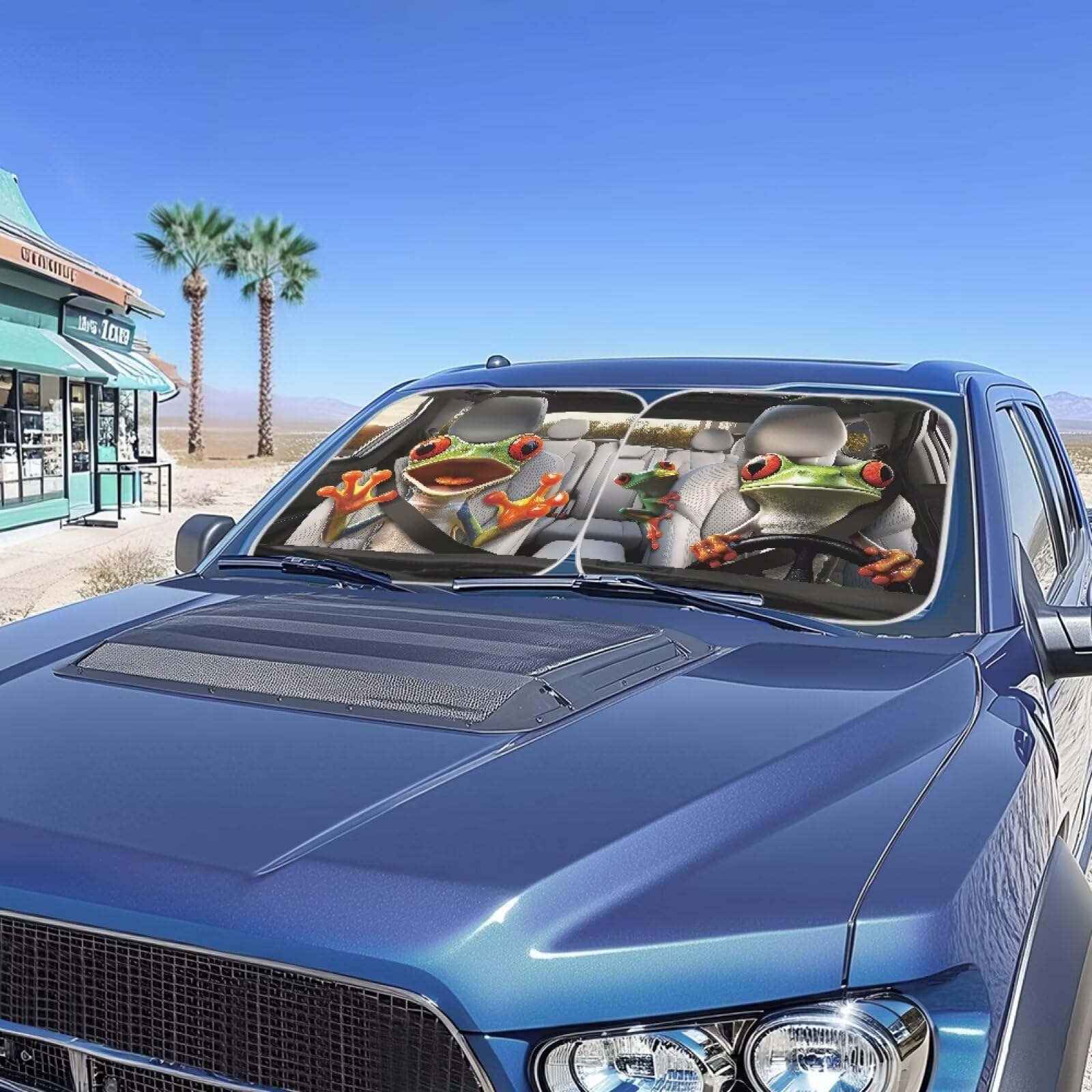 Renewold Red Eyed Tree Frog Animal Driving Car Windshield Sunshade Vehicle Front Window Shade For Most Sedans Suv Truck Auto Sun