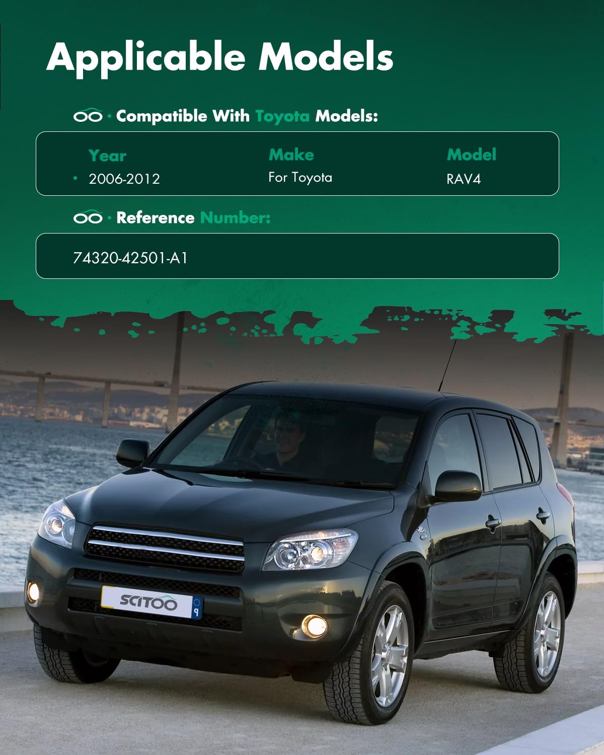 Scitoo Car Sun Visor Assbembly With Mirror Replacement For 2006-2013 For Toyota For Rav4 Beige With Sunroof(Right Passenger Side