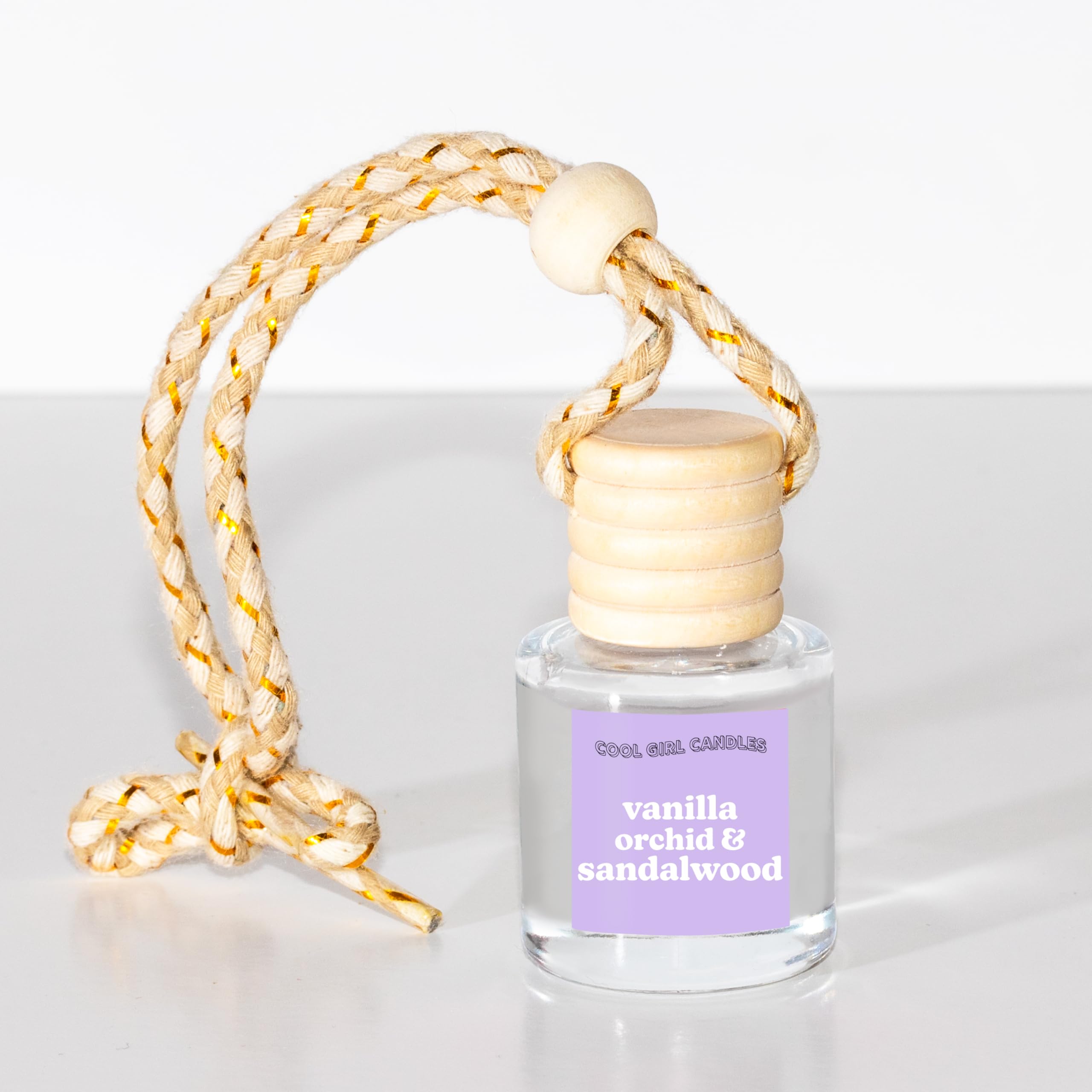 Coolgirlcandles Vanilla Orchid Sandalwood Car Hanging Fragrance Oil Diffuser Car Air Freshener Diffuser For Essential Oils, Scen