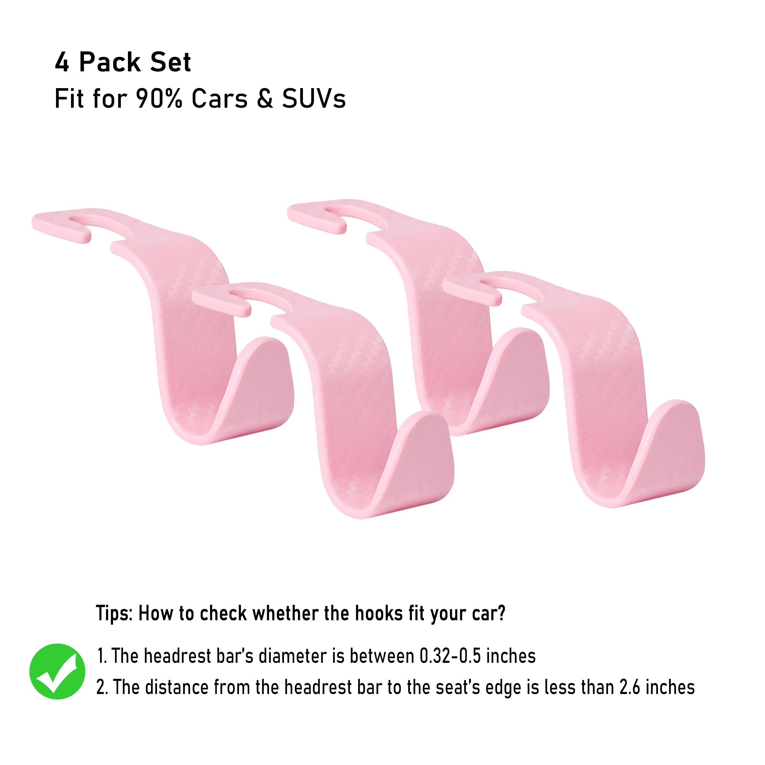 Toiyason Car Seat Headrest Hook Universal Vehicle Seat Hook Hangers Interior Storage Organizer for Purse Handbag Coats Umbrellas