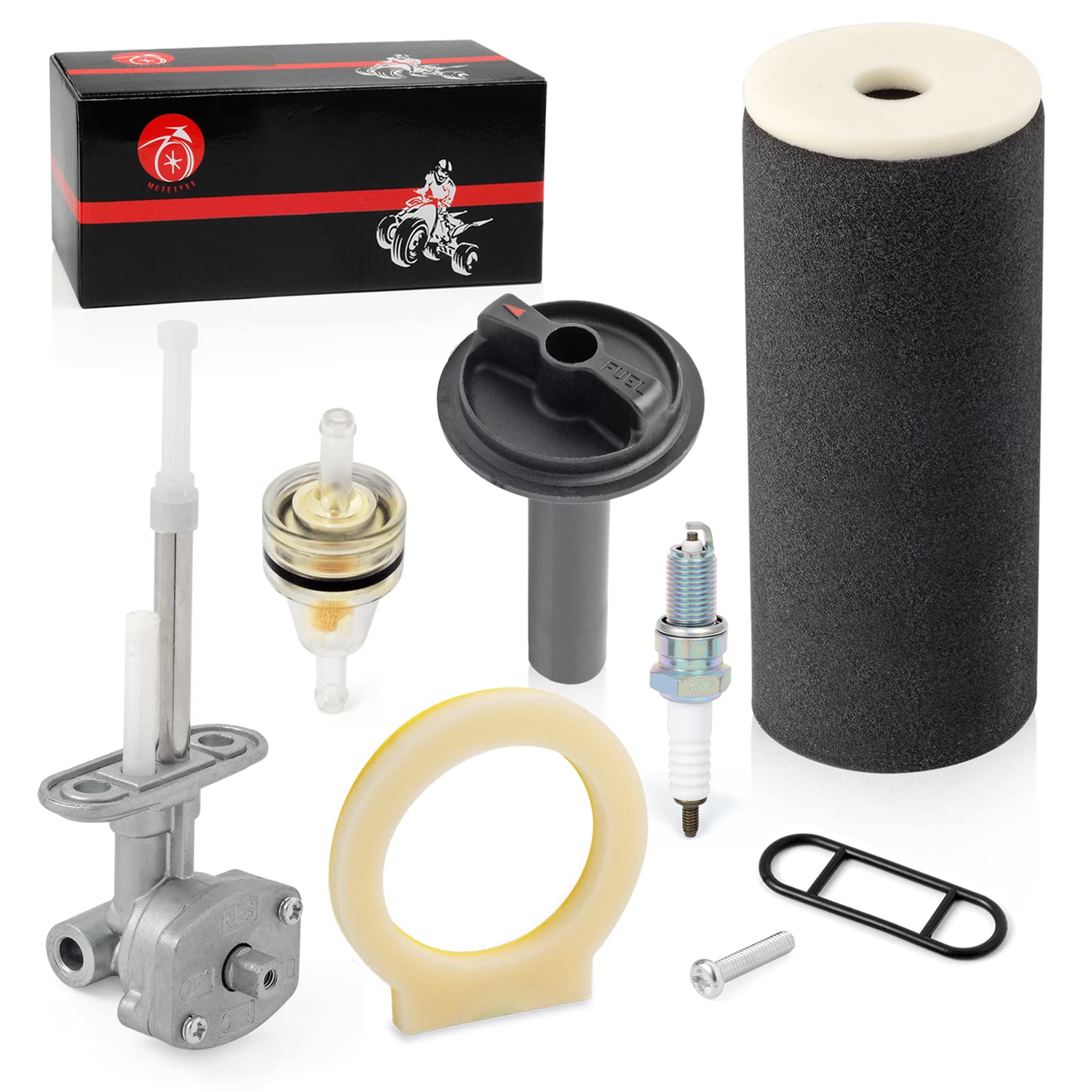 Air Filter Foam & Fuel Valve Petcock & Lever For Yamaha Grizzly 660 2002-2008