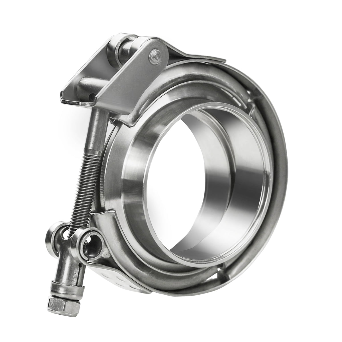 Wysiwyka 1Pc 2.36Inch 304 Stainless Steel Quick Release Exhaust V Band Clamp Kit With Female Male Flange