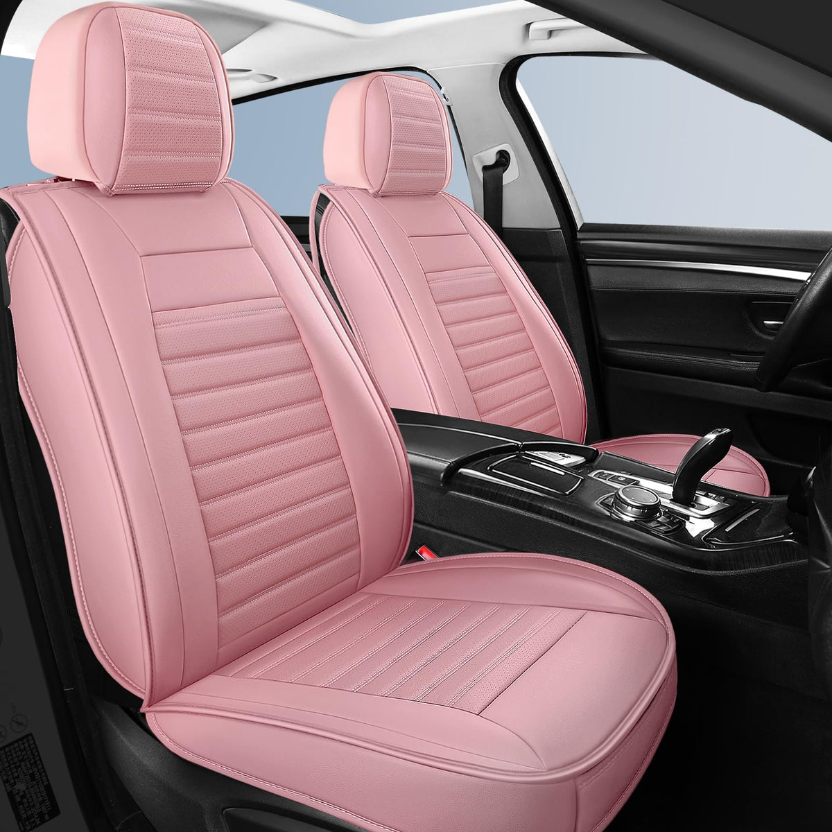Hchengkikz Car Seat Covers Full Set,Breathable Faux Leather Seat Covers For Cars,Waterproof Automotive Seat Covers Cushion For M