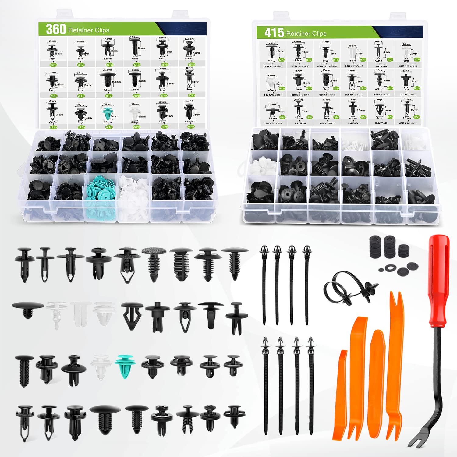 Frokom 36 Most Popular Sizes Nylon Bumper Fender Rivets,820Pcs Car Push Retainer Clips Fasteners Cars Body Kits,Fasteners Remover For Ford Gm Toyota Honda Chrysler Bmw Benz Nissan Subaru Audi