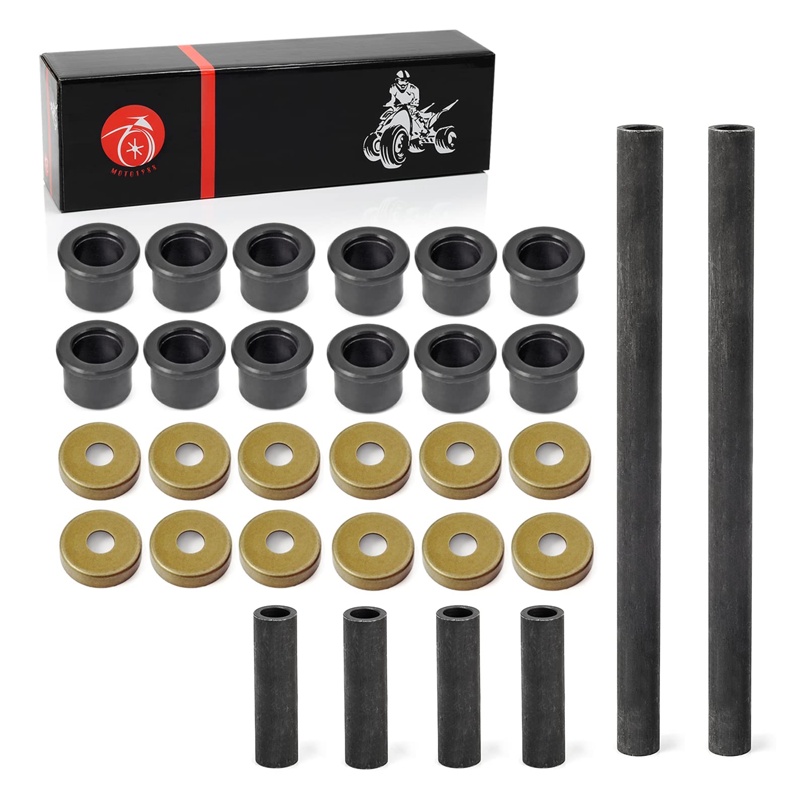 Front Arm Bushing & Dust Cover Seal Caps & Shaft Collars Upper Lower Rebuild kit For YAMAHA Banshee 350 YFZ 350 450 Raptor 125 2