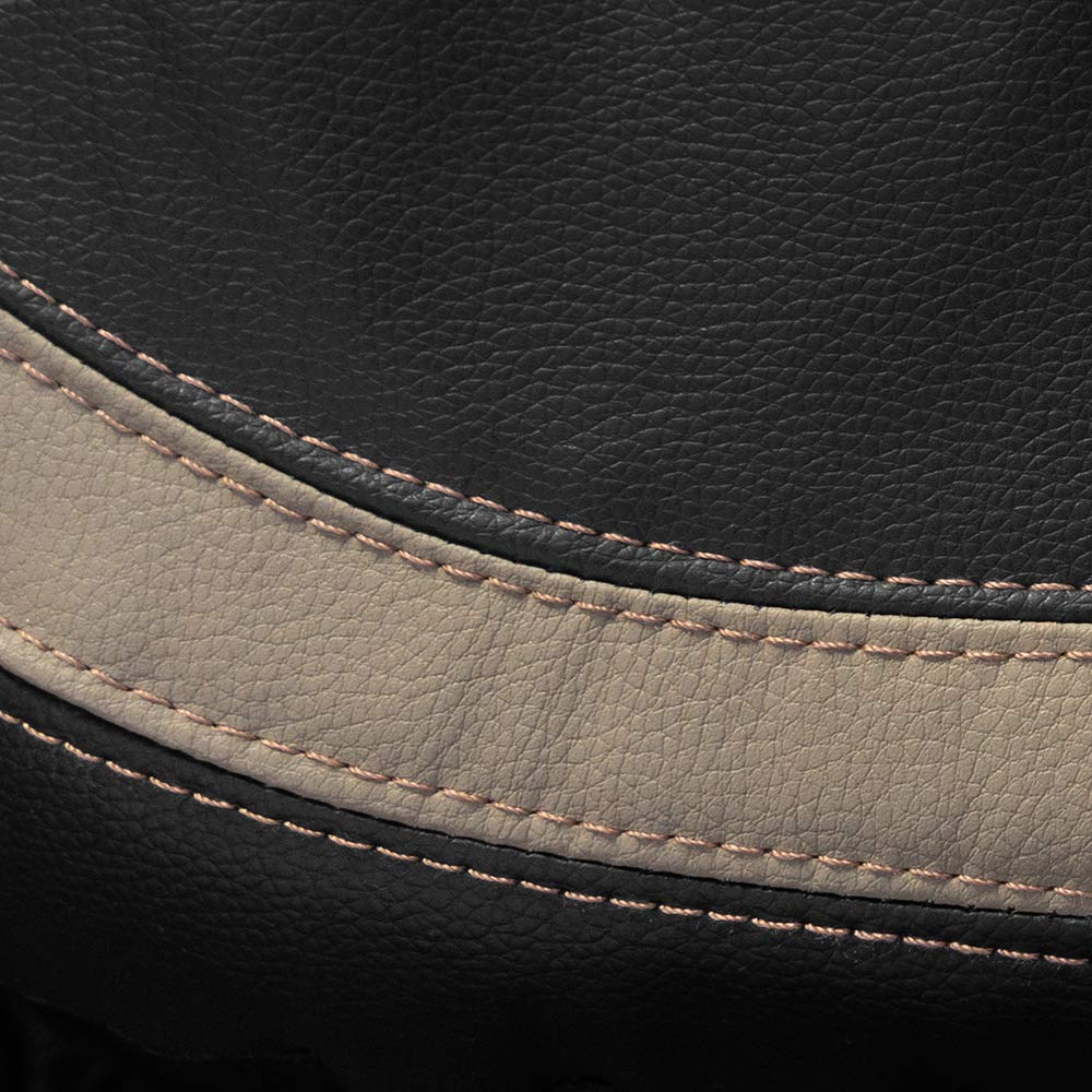 Motor Trend Beige Faux Leather Car Covers for Front Seats - Premium Automotive Bucket Seat Covers, Made for Vehicles with Remova