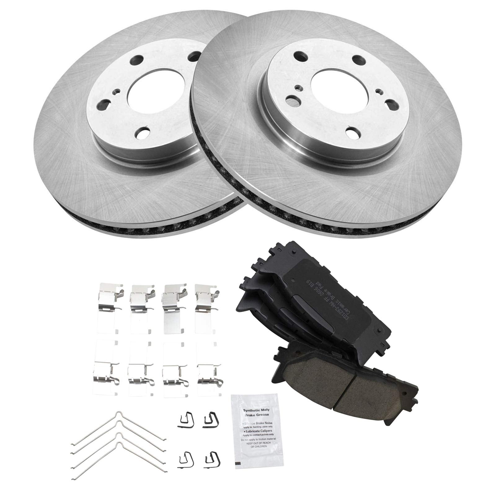 Trq Front Brake Pad & Rotor Kit Brake Pads Brake Rotor Ceramic Compatible With 2013-2018 Lexus Es300H 2007-2018 Es350 2008-2018