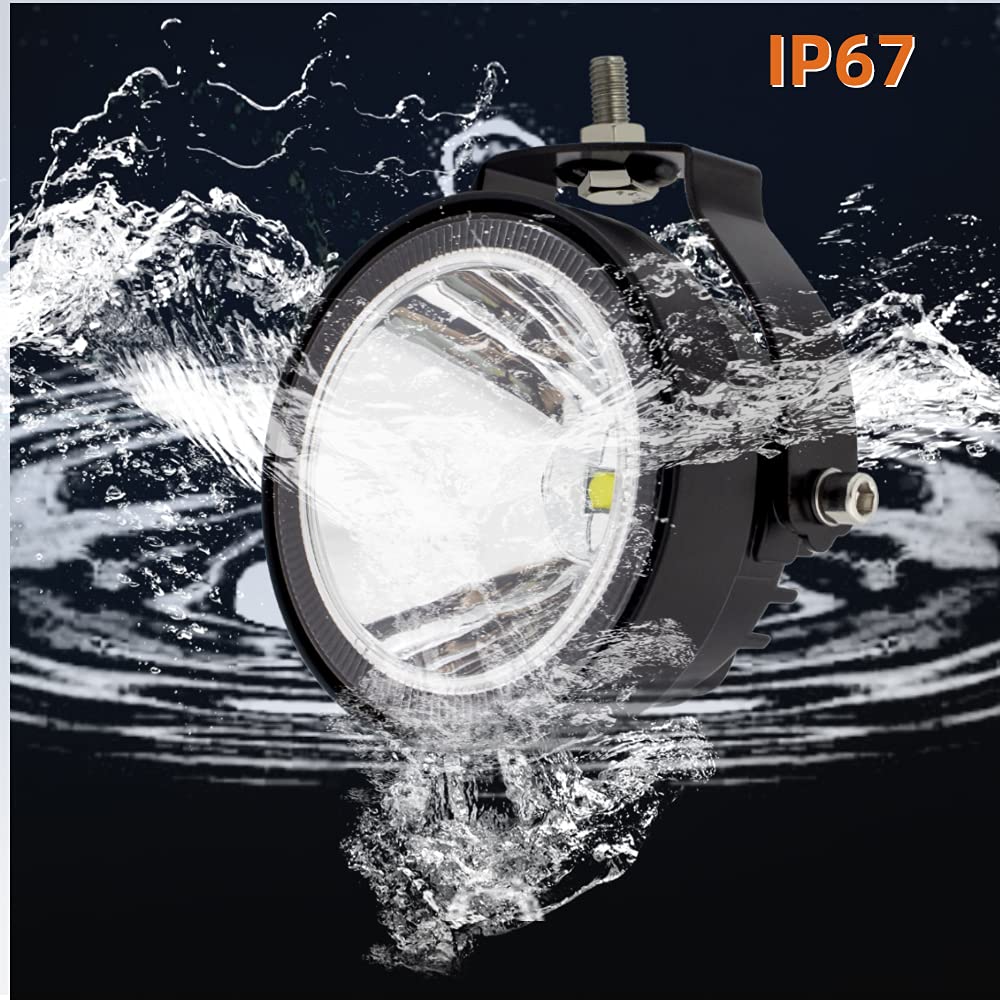 Szdystar Led Round Driving Fog Lights, 2Pcs, 4 Inch Super Bright Led Pods, Work Auxiliary Lights, Ditch Lights, Fit For Atv Utv