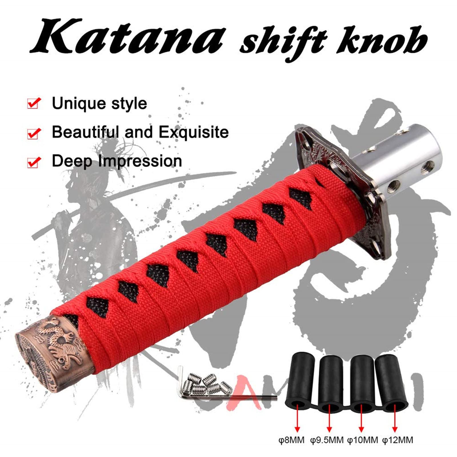 Ryanstar Gear Shift Knob Sword Shift Knobs Katana Samural Shift Gear Lever Universal Fit For Manual Cars Most Automatic Cars Wit