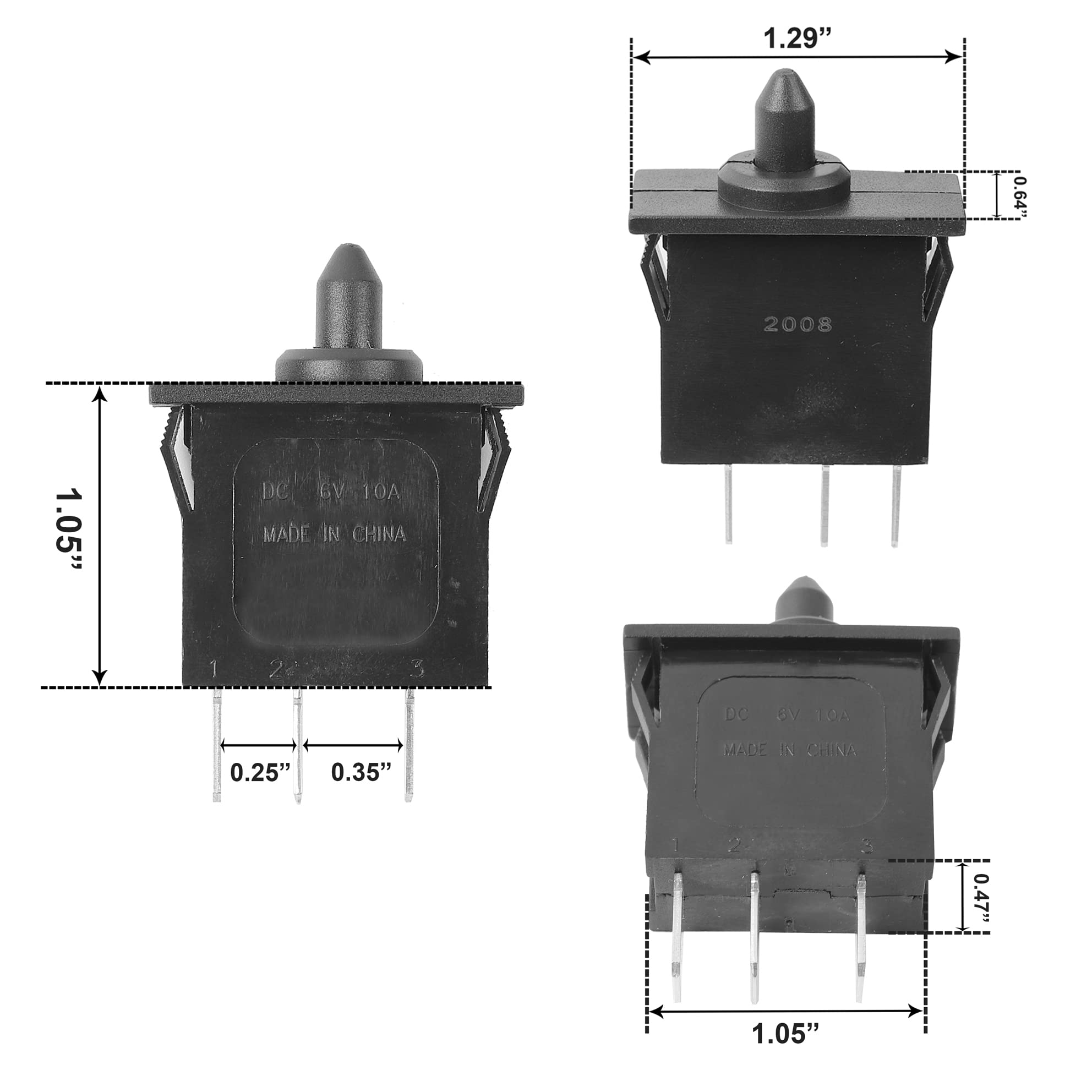 Plunger Type Accelerator Foot Switch For Peg Perego For John Deere Gator Xuv For Gaucho Rockin For Polaris Rzr 900, Children Ride On Car Replacecment Switch Parts