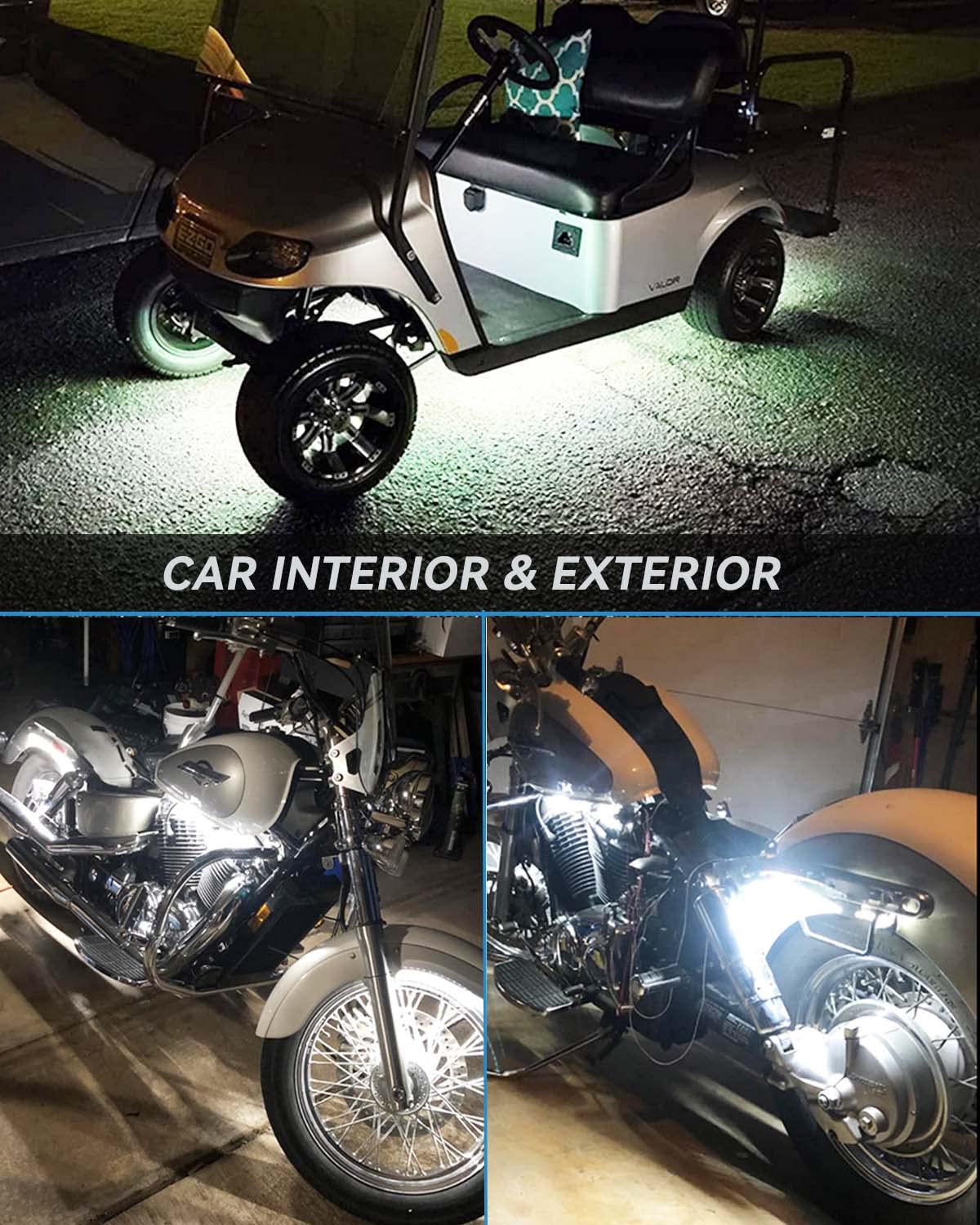 Keiurot 12V Led Light Strip 32Cm Waterproof White Led Strip Lights For Cars Motorcycles Golf Cart Interior & Exterior Marine Boa