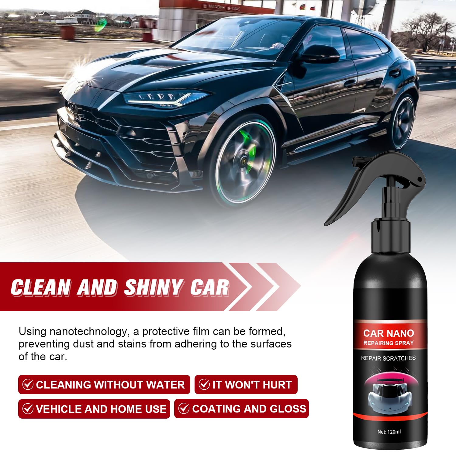 2Pcs Nurafix Nano Car Spray,Nurafix Scratch Remover,Nurafix Scratch Fix,Nurafi x Spray for Cars,Car Repair Sprays,Nurafix Cars S