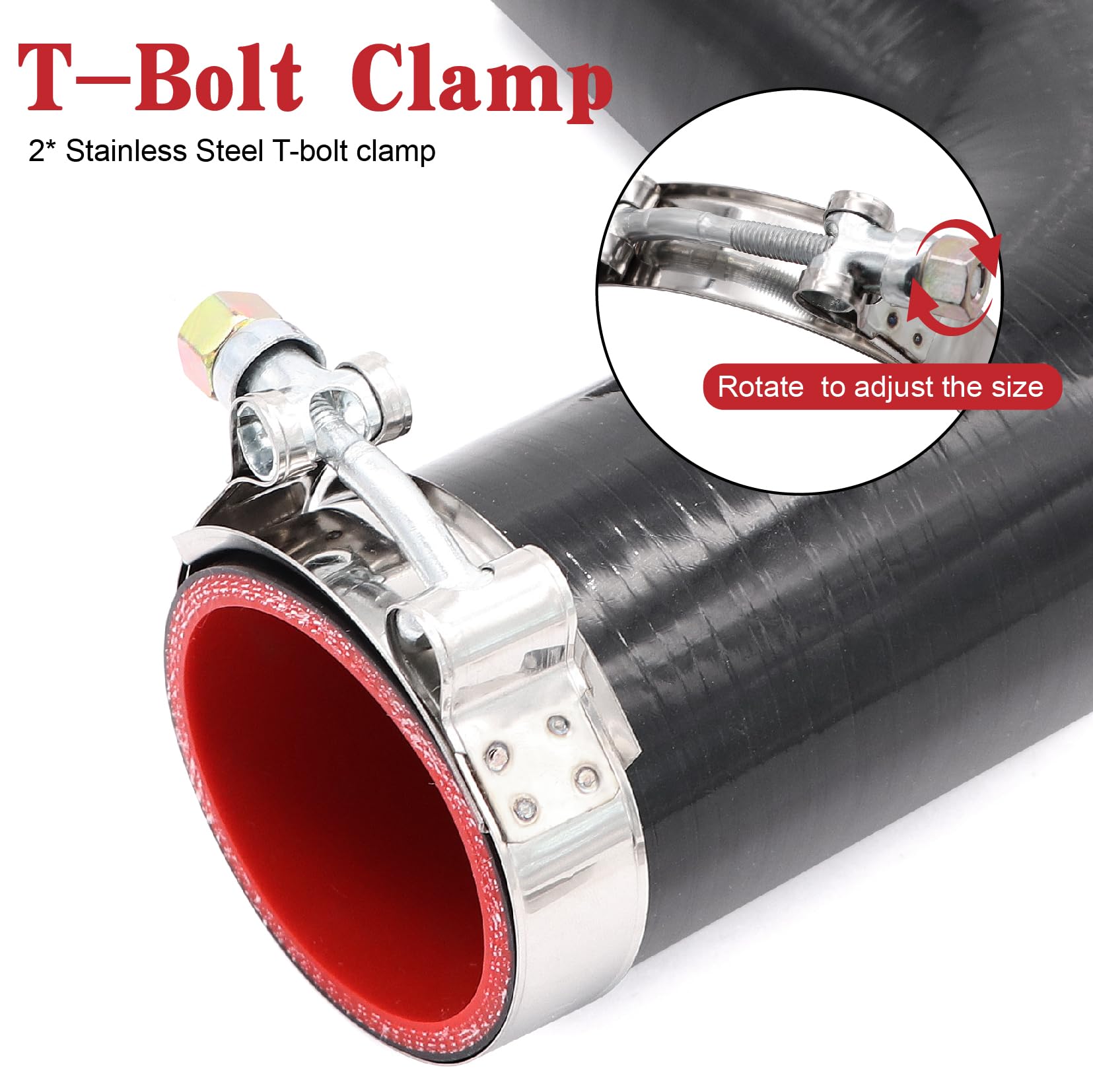 Taukealugs 90 Degree Elbow Coupler Silicone Hose 4-Ply 2.25-Inch(57Mm) For Turbo/Intercooler/Intake Piping,Length 120Mm Thicknes