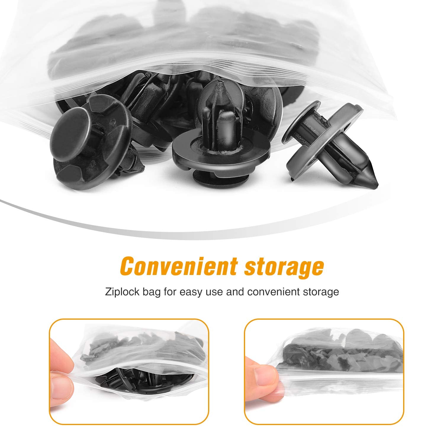 Gooacc Grc-46 100 Pcs Clips 100Pcs Nylon Bumper Rivet Oem Replacement-#01553-09321 8Mm,1Pc Bonus Fastener Remover