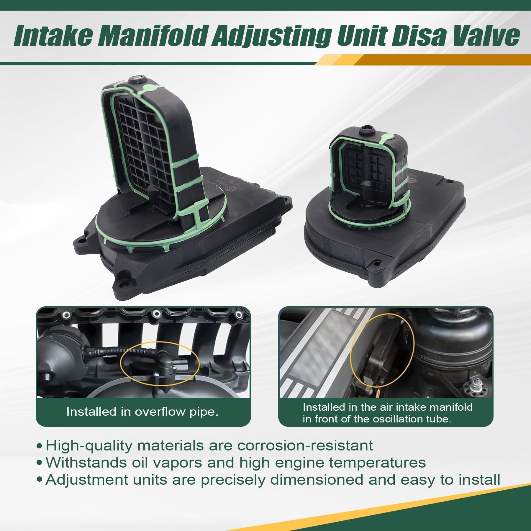 XQSMWF Left Right Intake Manifold Adjusting Unit Disa Valve 2pcs Compatible With BMW 328i 528i 530i 128i 328i xDrive 328xi 330i