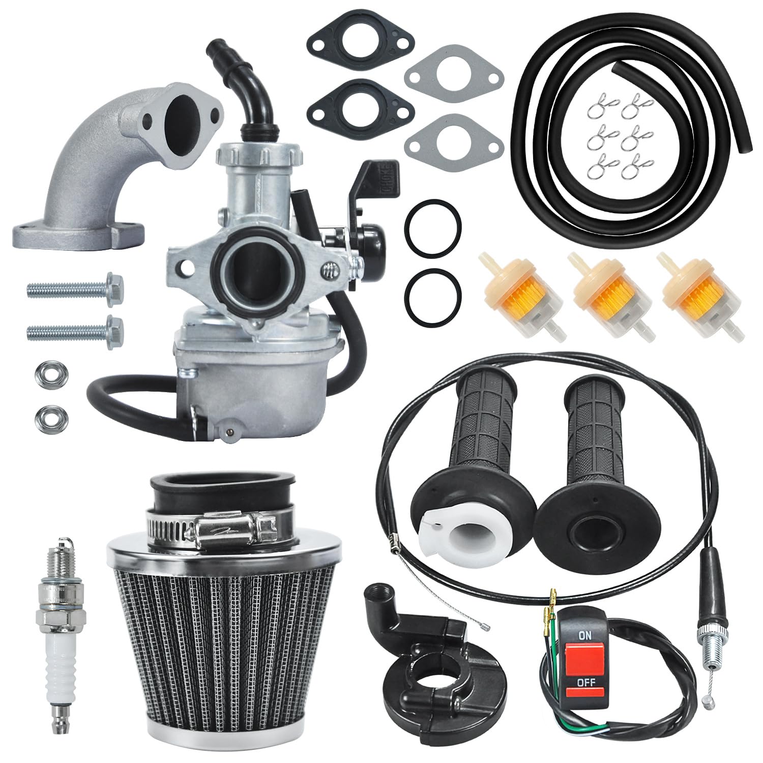 Holato Pz22 Carburetor Carb Air Filter Throttle Handle Grips Cable Kit For 110Cc 125Cc Xr50 Crf50 Crf50F Crf110 Taotao Db14 Db24