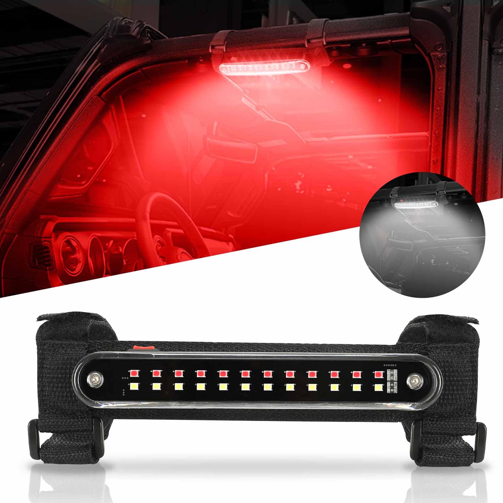 Sunpie Red Dome Light For Utv Sxs Interior Lighting Compatible With Utv Polaris(Rzr) Talon/Pioneer Canam(All Model) Kawasaki(Ter