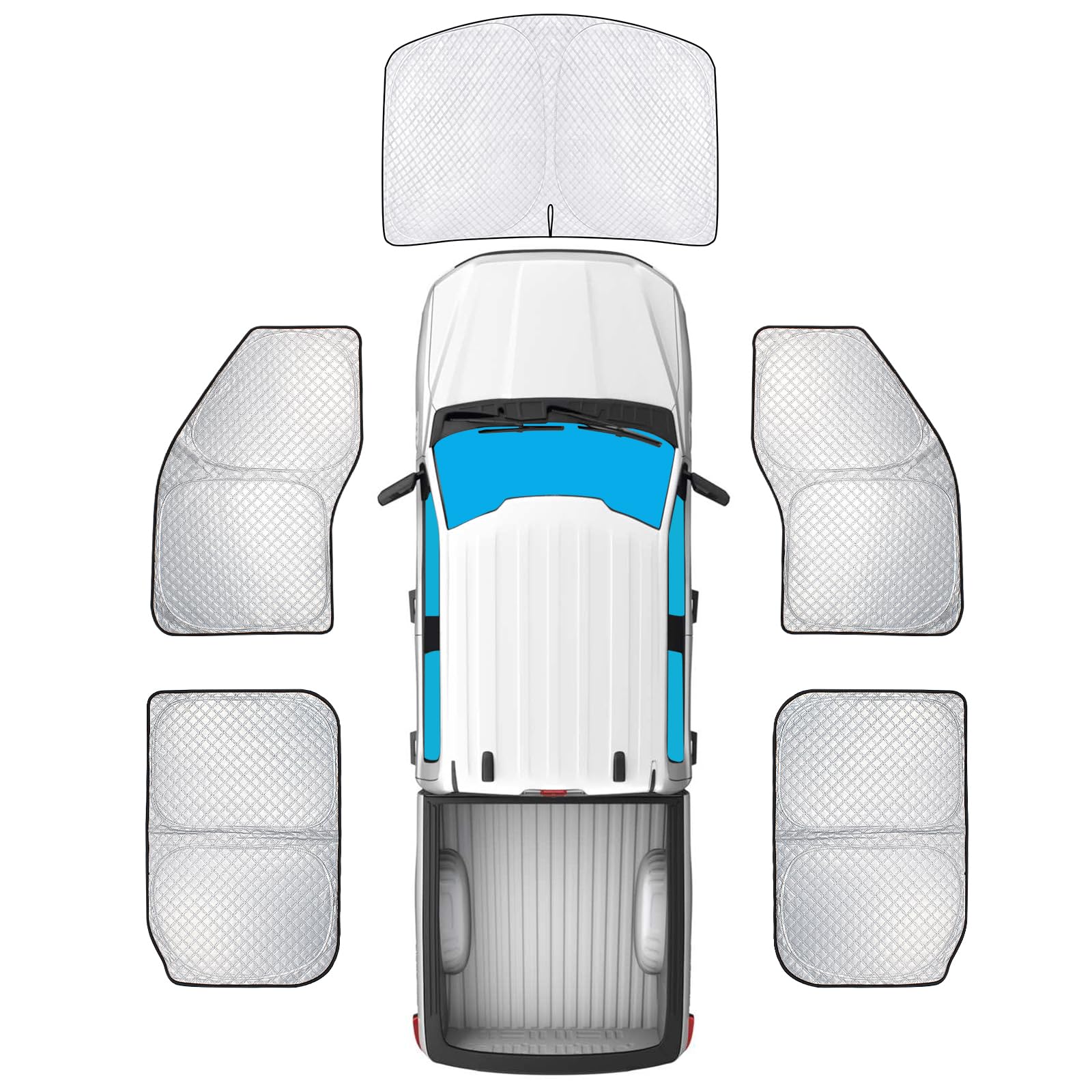 Kmf Windshield Sun Shade For Ford F150 F-150 (Lariat, King Ranch, Platinum, Xl Xlt Limited Raptor) 2021-2025, F150 Sun Shade Cov