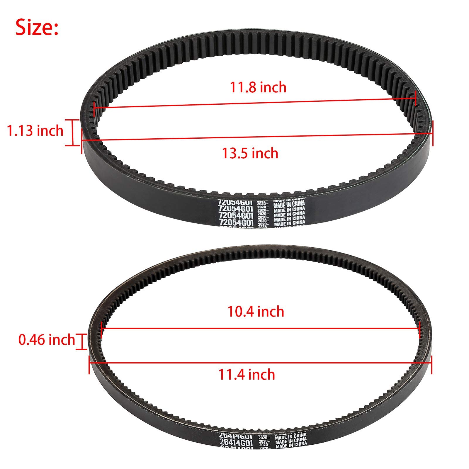 10L0L Clutch Drive Belt & Starter Generator Belt Kit For Ezgo Txt, Medalist, Workhorse 1994-Up Golf Cart With 295/350Cc Robin En