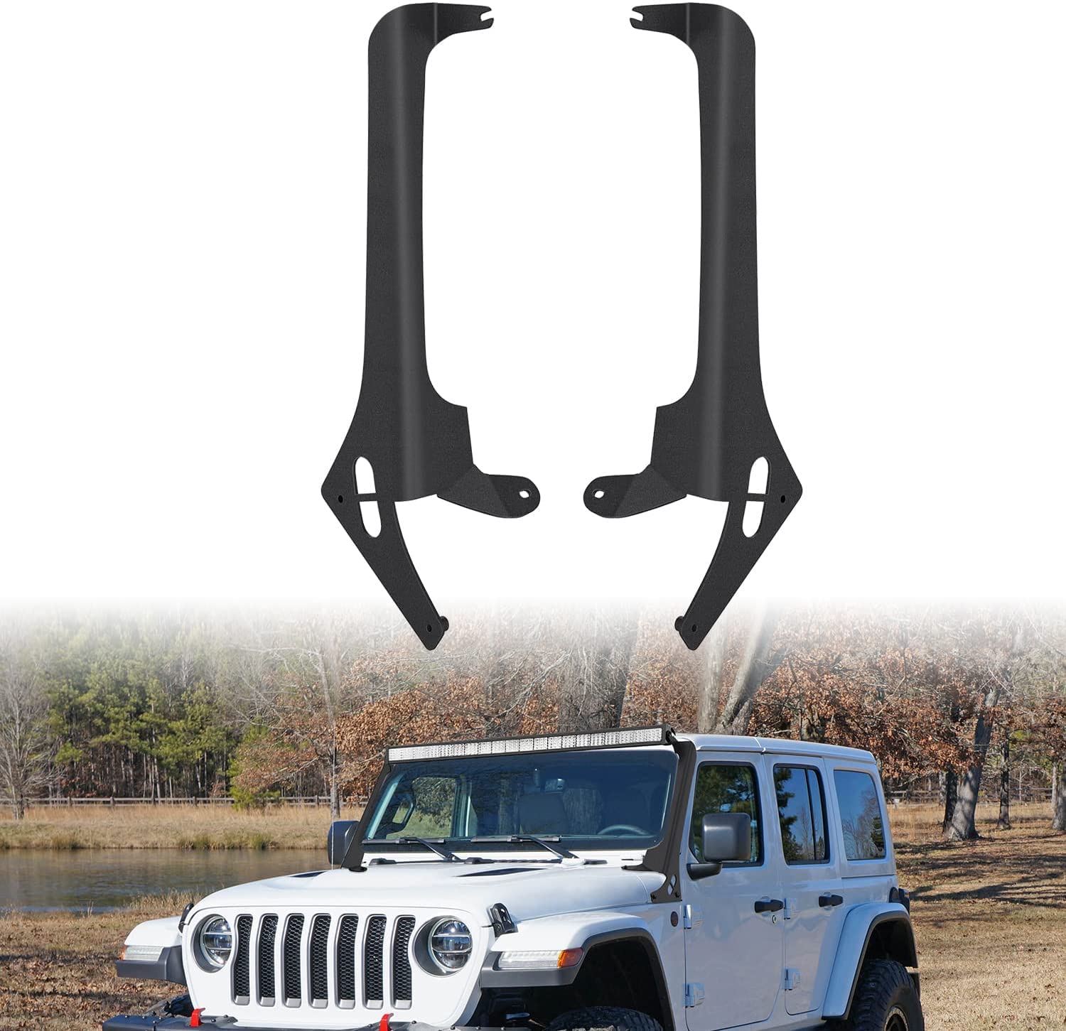 Nilight Windshield Frame Mounting Bracket For 52Inch Led Light Bar For 2018 2019 2020 2021 2022 2023 Wrangler Jl/Jlu Unlimited,
