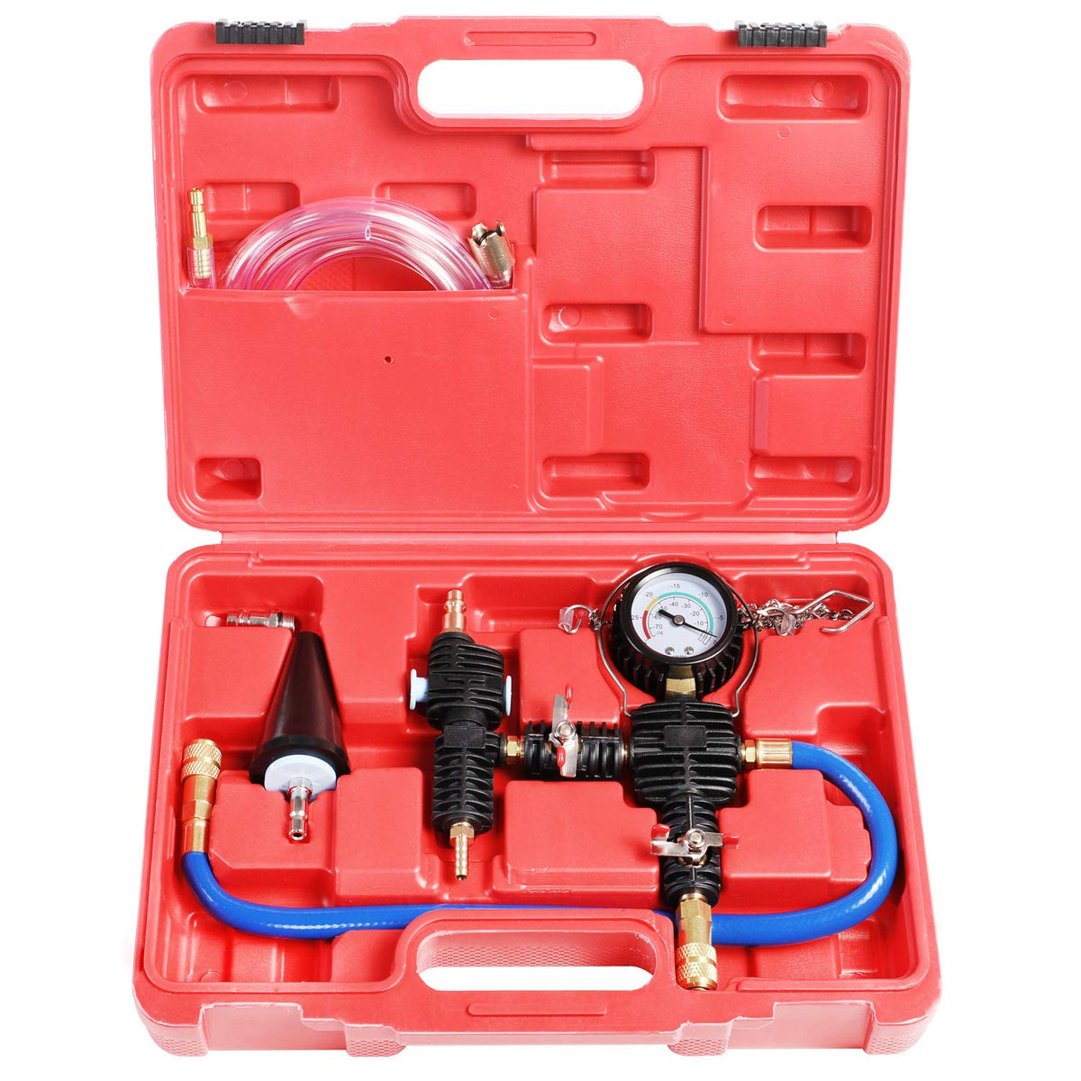 Jifetor Cooling System Vacuum Purge Radiator Coolant Refill Tool Kit, Universal Automotive Water Tank Pneumatic Vacuum Antifreez
