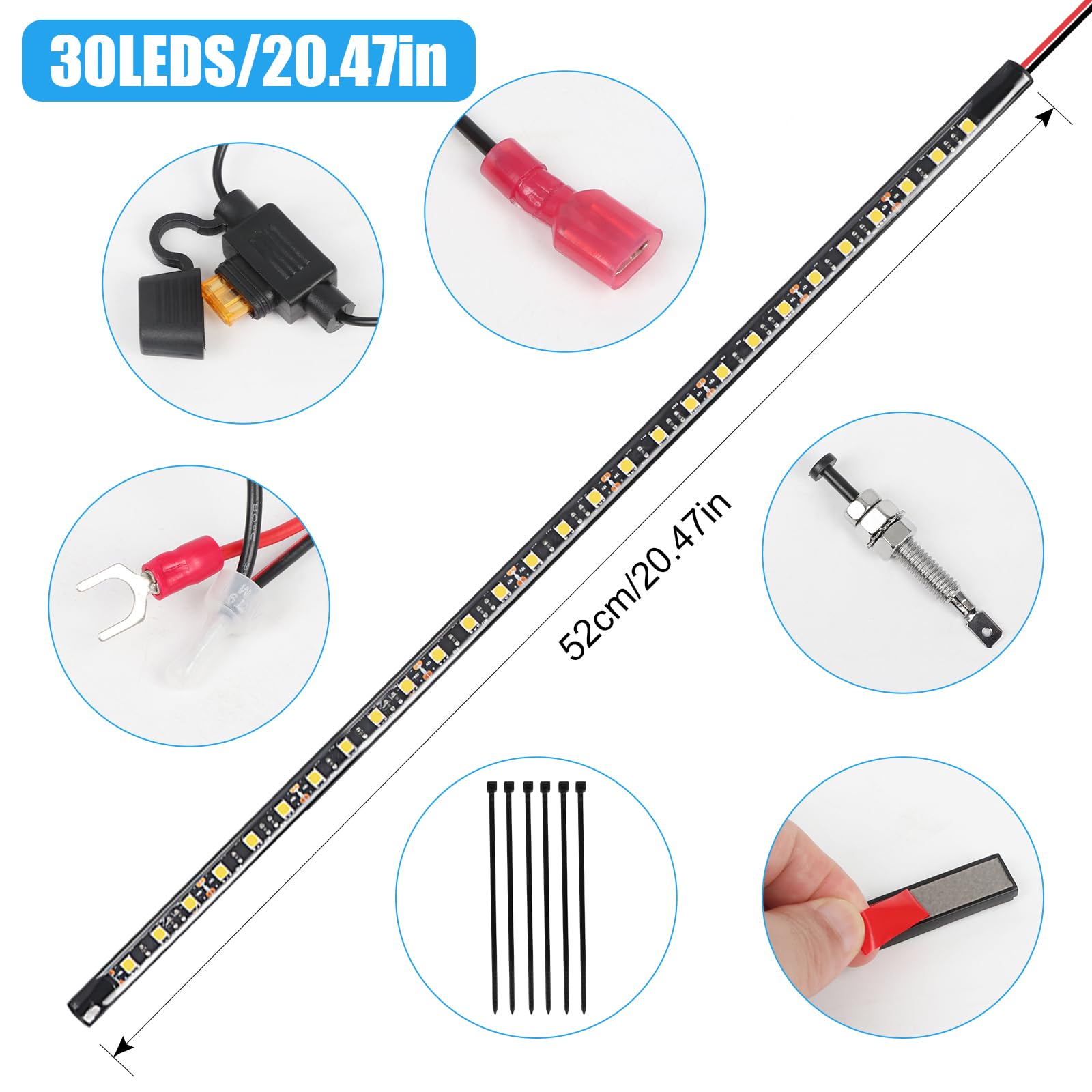 Greceyou Under Hood Led Light Kit, Waterproof 12V 30Leds Car Led Lights Bars Car Underhood Work Light Strip With Automatic On/Of