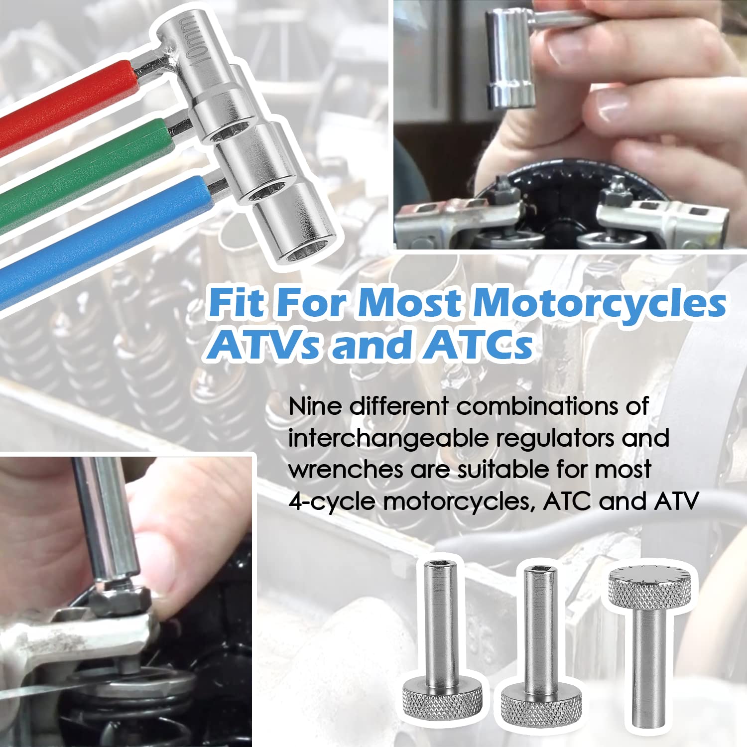 Usskyboy Motorcycle Valve Tappet Adjusting Wrench Tool Kit For Most Motorcycles Atvs And Atcs, Small Engine Valve Tappet Tools (