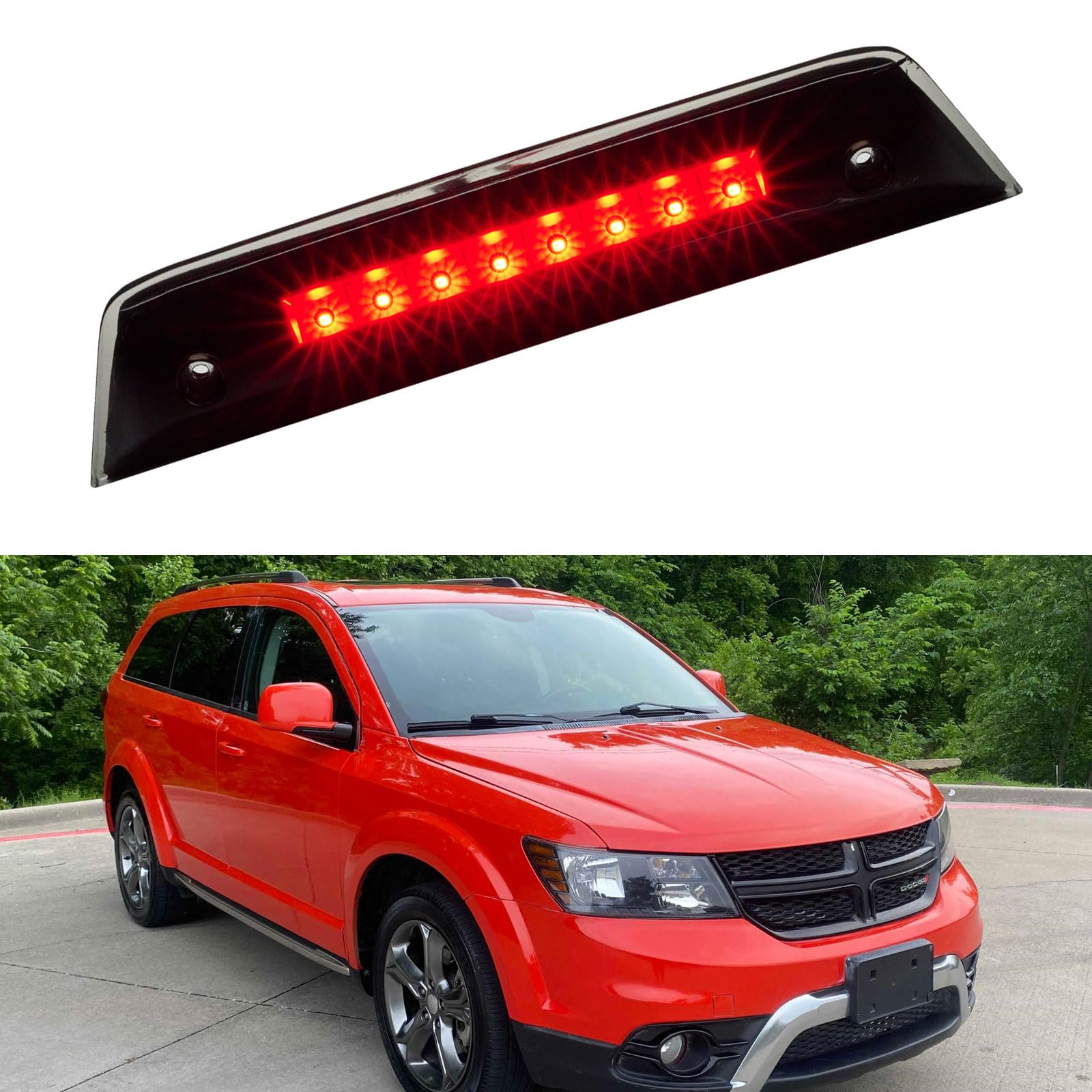 Cxdar Third 3Rd Brake Light Led For 2010-2016 Dodge Journey, High Mount Rear Brake Lights Assembly For 10-16 Journey, Waterproof
