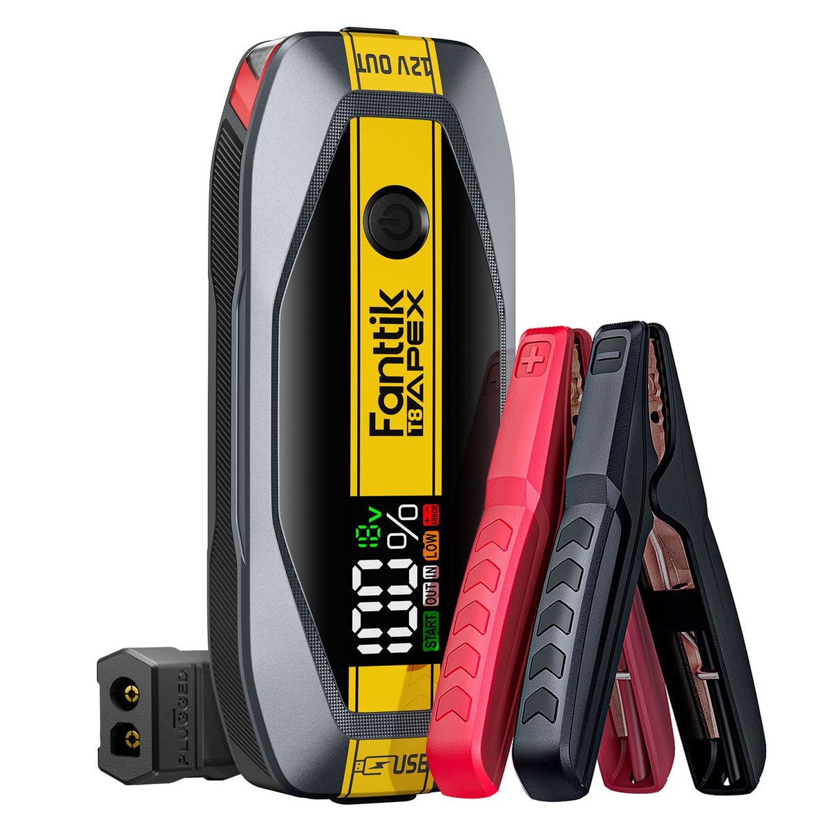 Fanttik T8 Apex 2000 Amp Jump Starter, 65W Two-Way Fast Charging, For Up To 8.5L Gas And 6L Diesel Engines, Digital Screen, 12V