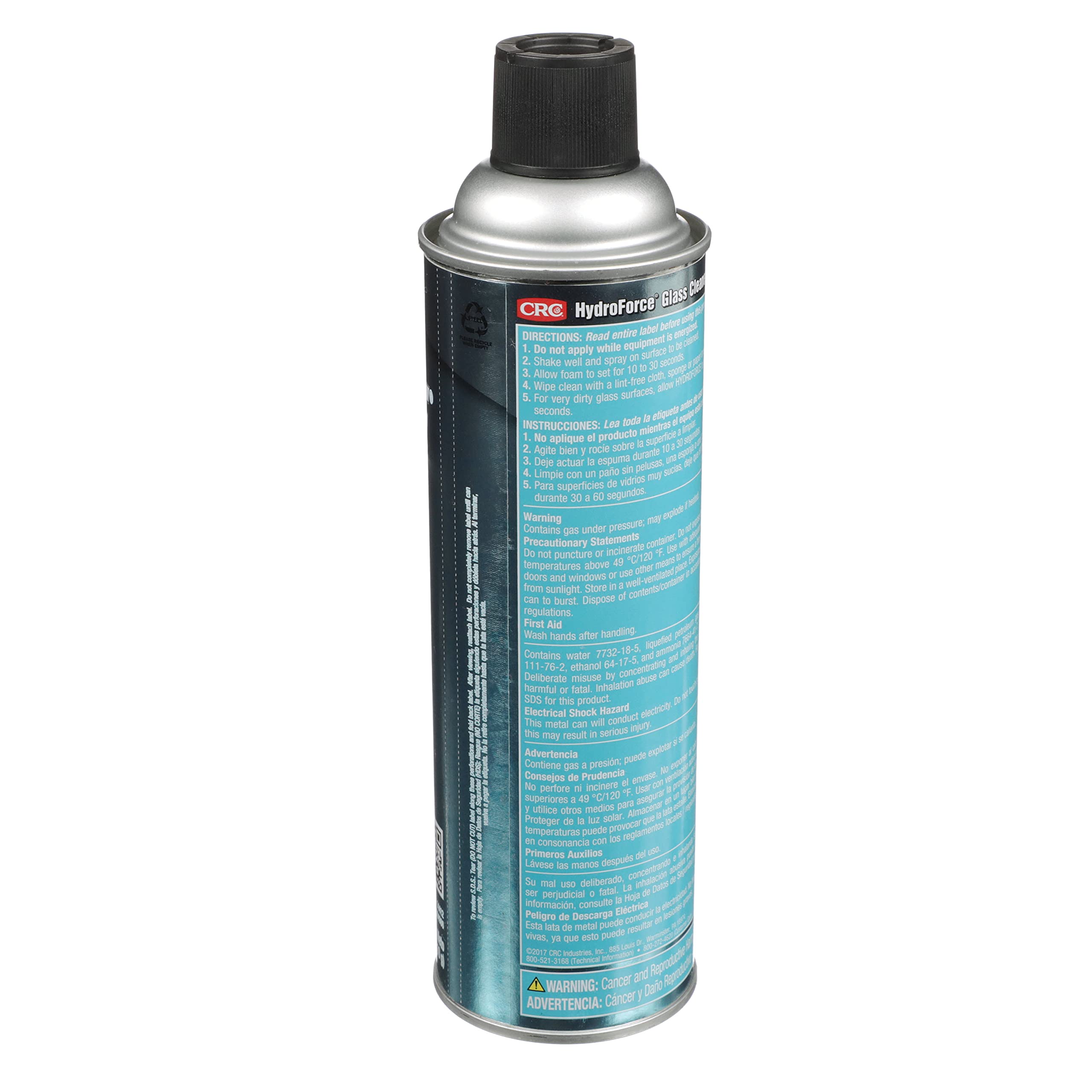 CRC HydroForce Glass Cleaner 14412 - 18 WT. OZ., Professional Strength Cleaning Solution