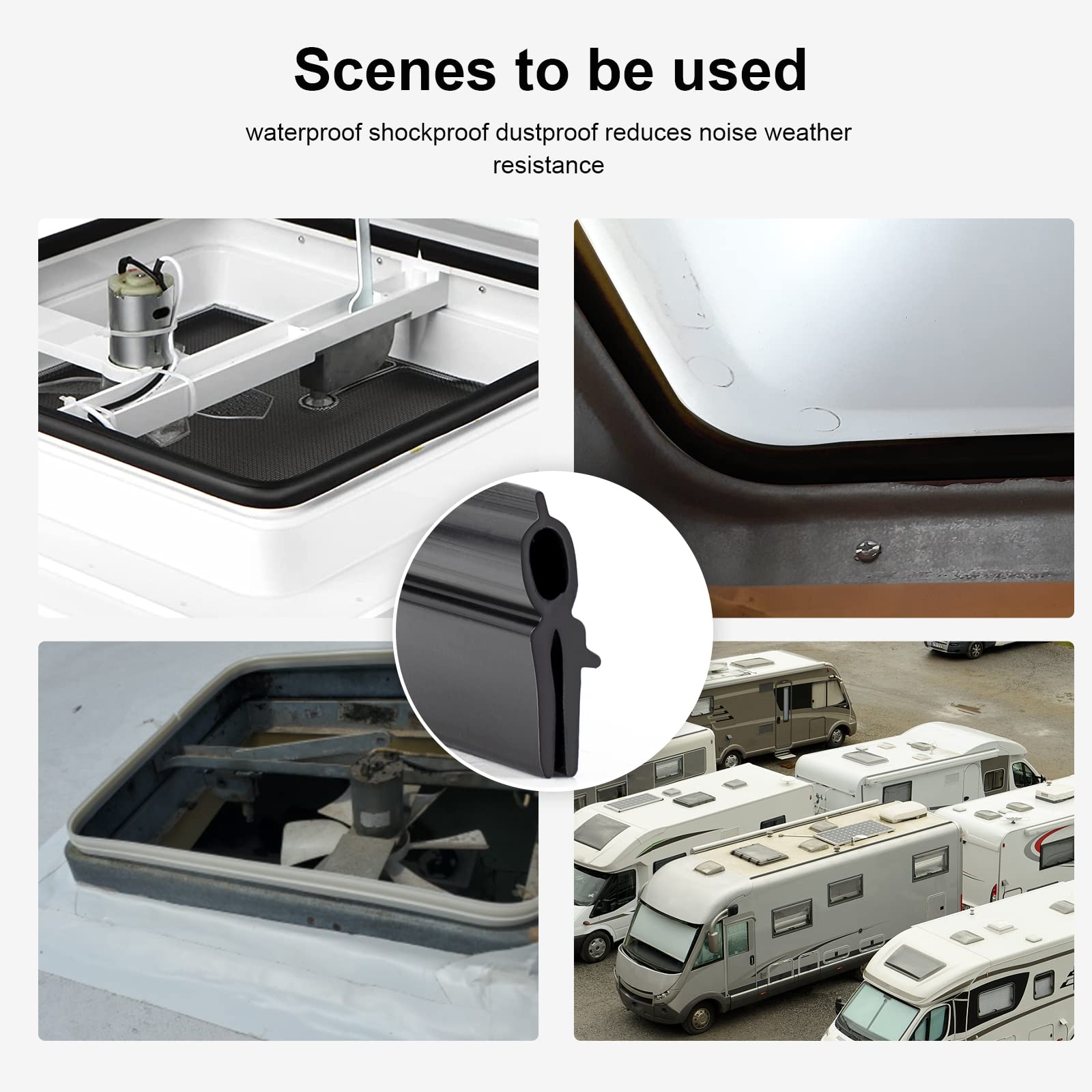 Szkxmj Rv Roof Vent Seal Vinyl Seal Rv Sealfor Ventline, Hengs And Camco Roof Vents (118Inch, White)