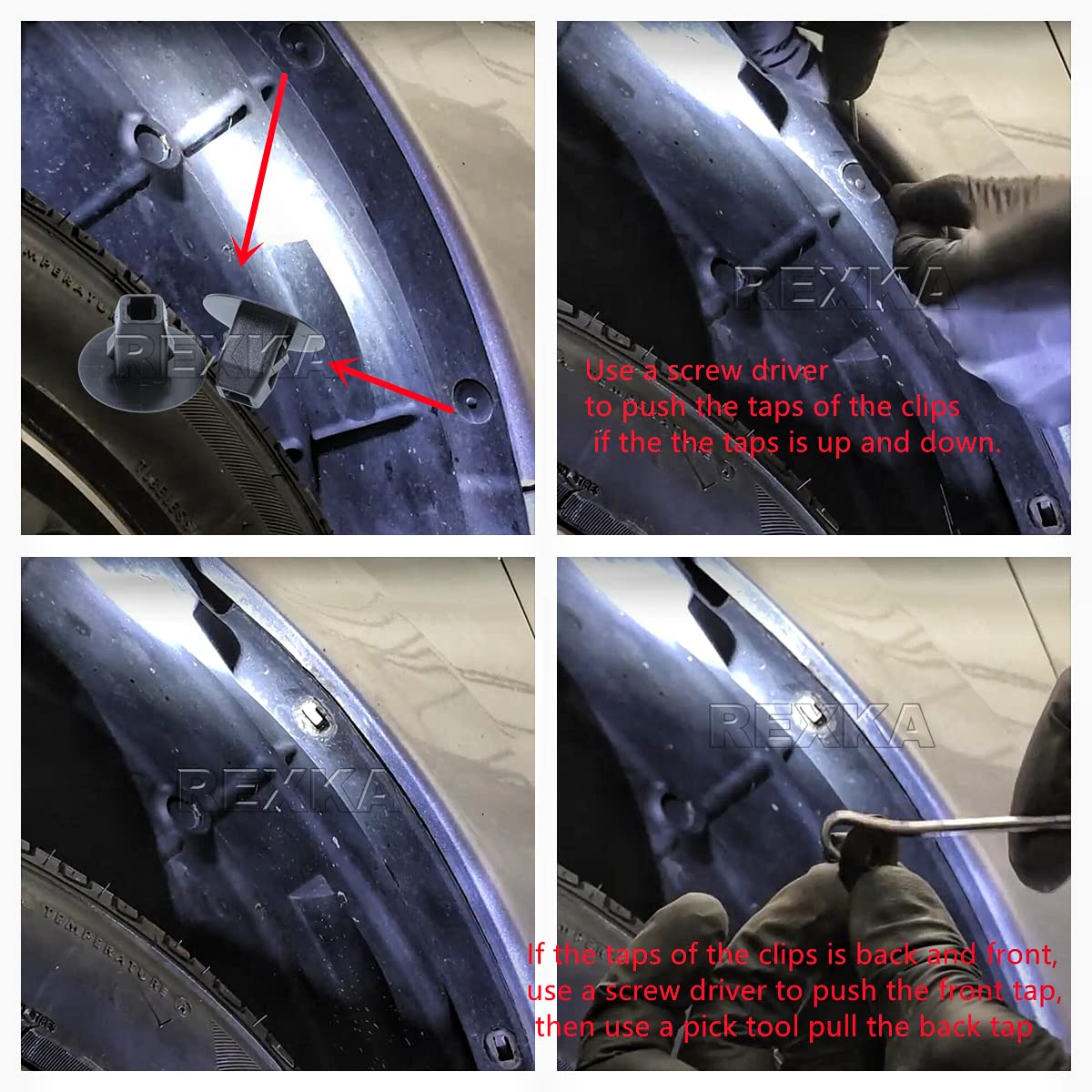 Rexka 40Pcs Fender Liner Mud Guard Retainer Clip Grommet Retainer 90682-Sea-003 Compatible With Honda Acura Accord Civic Cr-V Fit Odyssey Cr-Z Ilx Mdx Rdx Tl