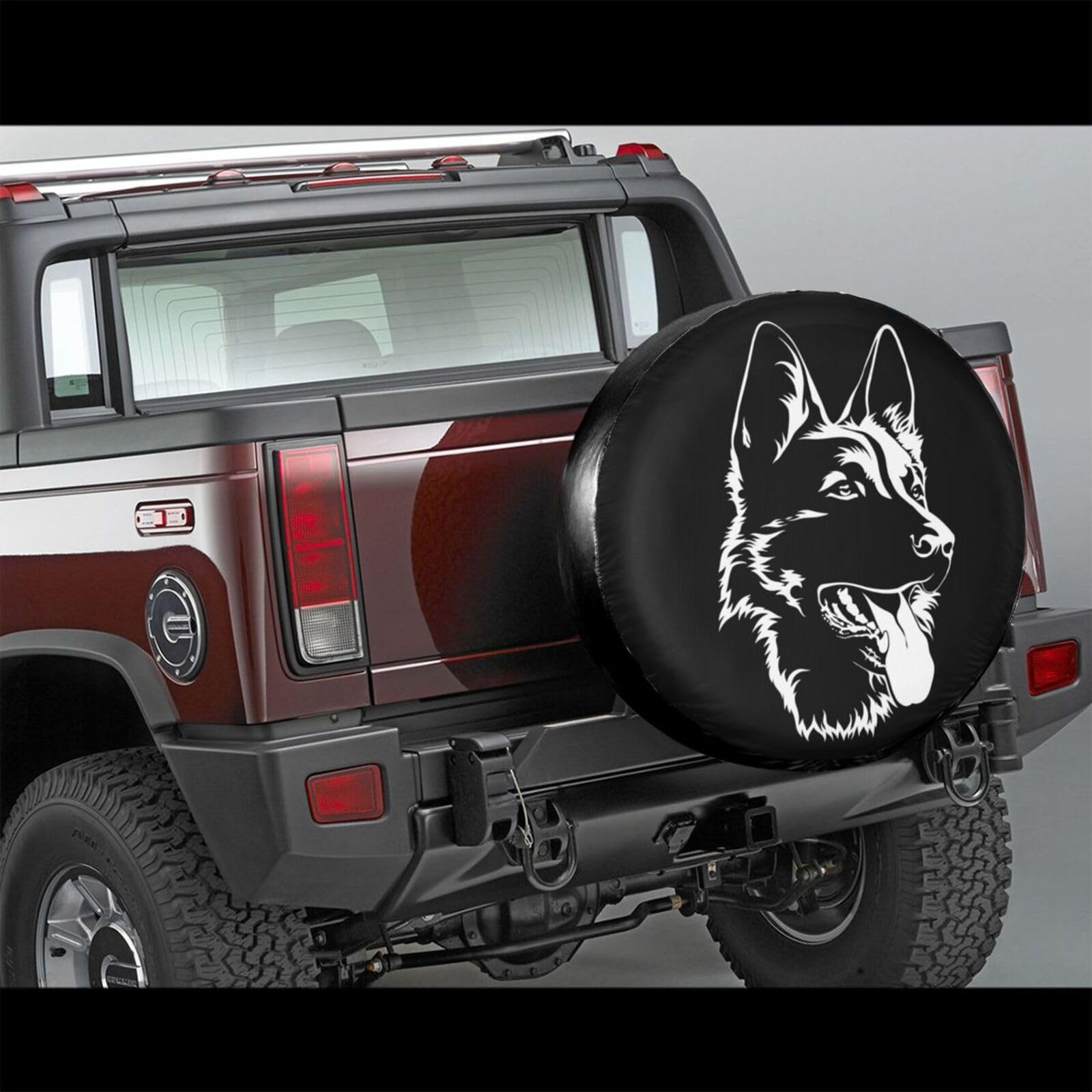 German Shepherd Dog Portrait Spare Tire Cover Waterproof Dust-Proof Tire Wheel Covers Weatherproof Wheel Tire Protector Tyre Cov