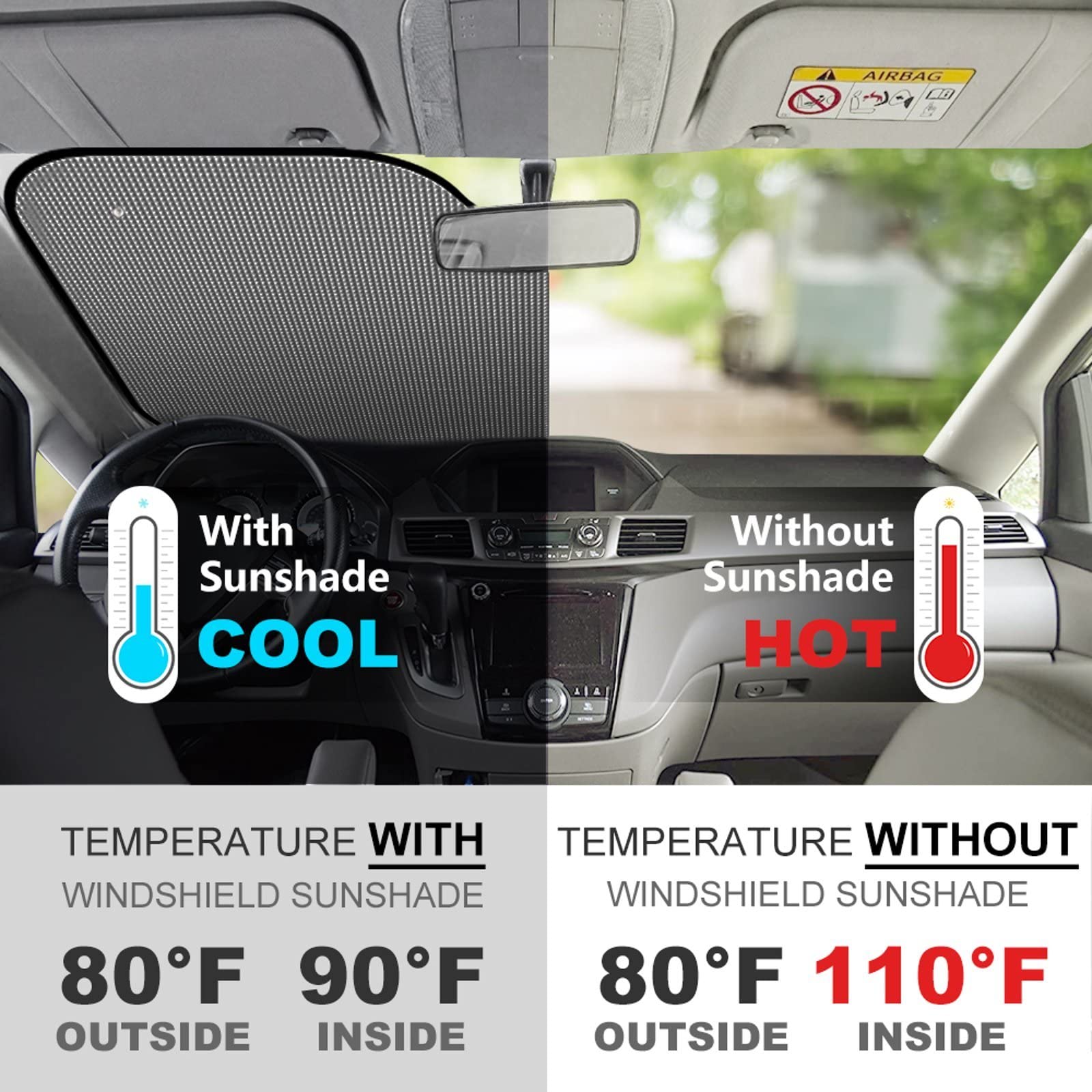Widow Spider Car Front Windshield Sun Shade,Auto Sunshade For Car Truck Suv - Blocks Uv Rays Sun Visor Protector (51'' X 27.5''I