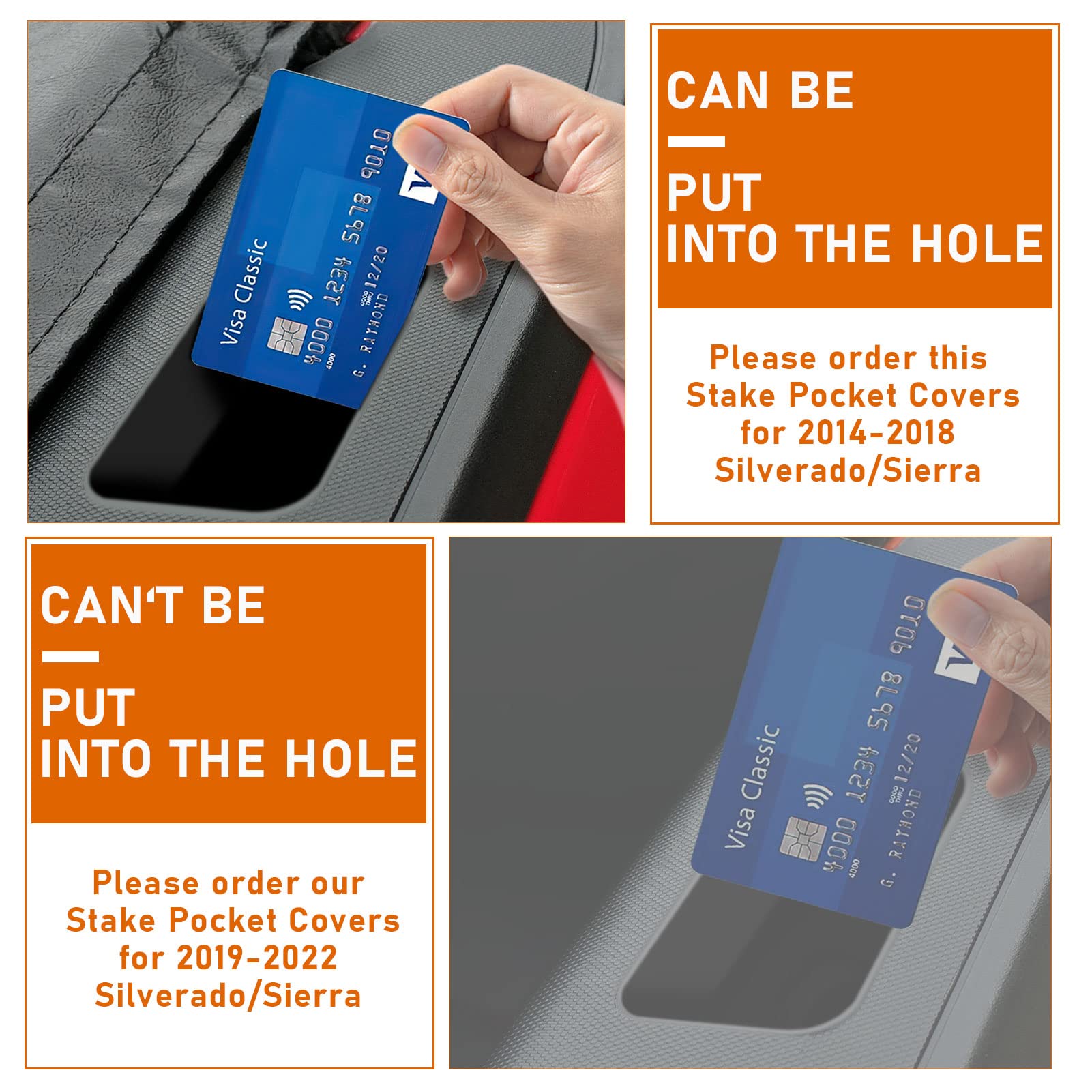 Bed Rail Stake Pocket Covers For 2014-2018 Chevy Silverado/Gmc Sierra 1500 And 2015-2019 Silverado/Sierra 2500/3500 Hd Accessori