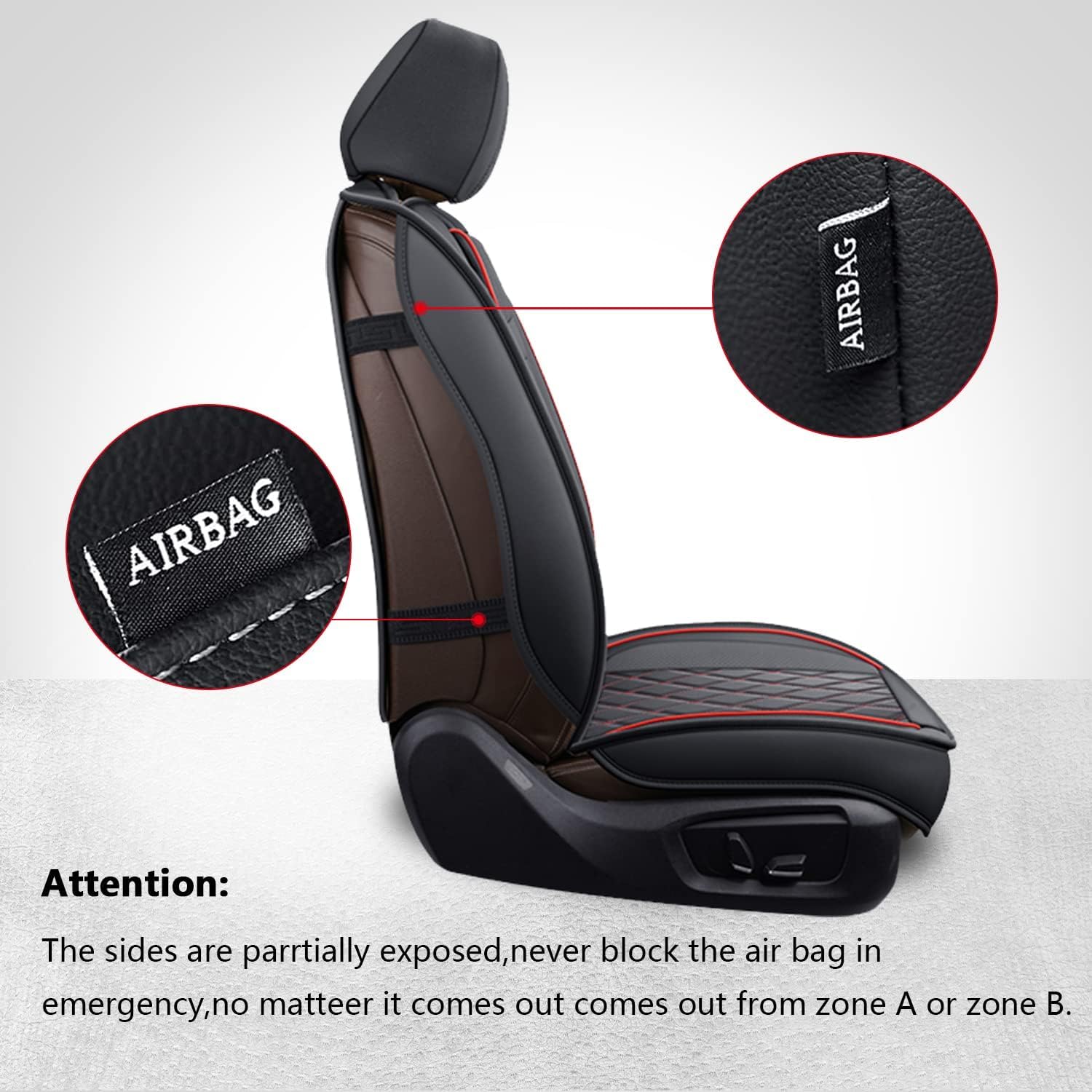 MIROZO Ram Seat Covers Full Set, Faux Leather Truck Seat Covers Compatible with 2009-2024 Ram 1500 2500 3500 Truck Pickup Crew Q