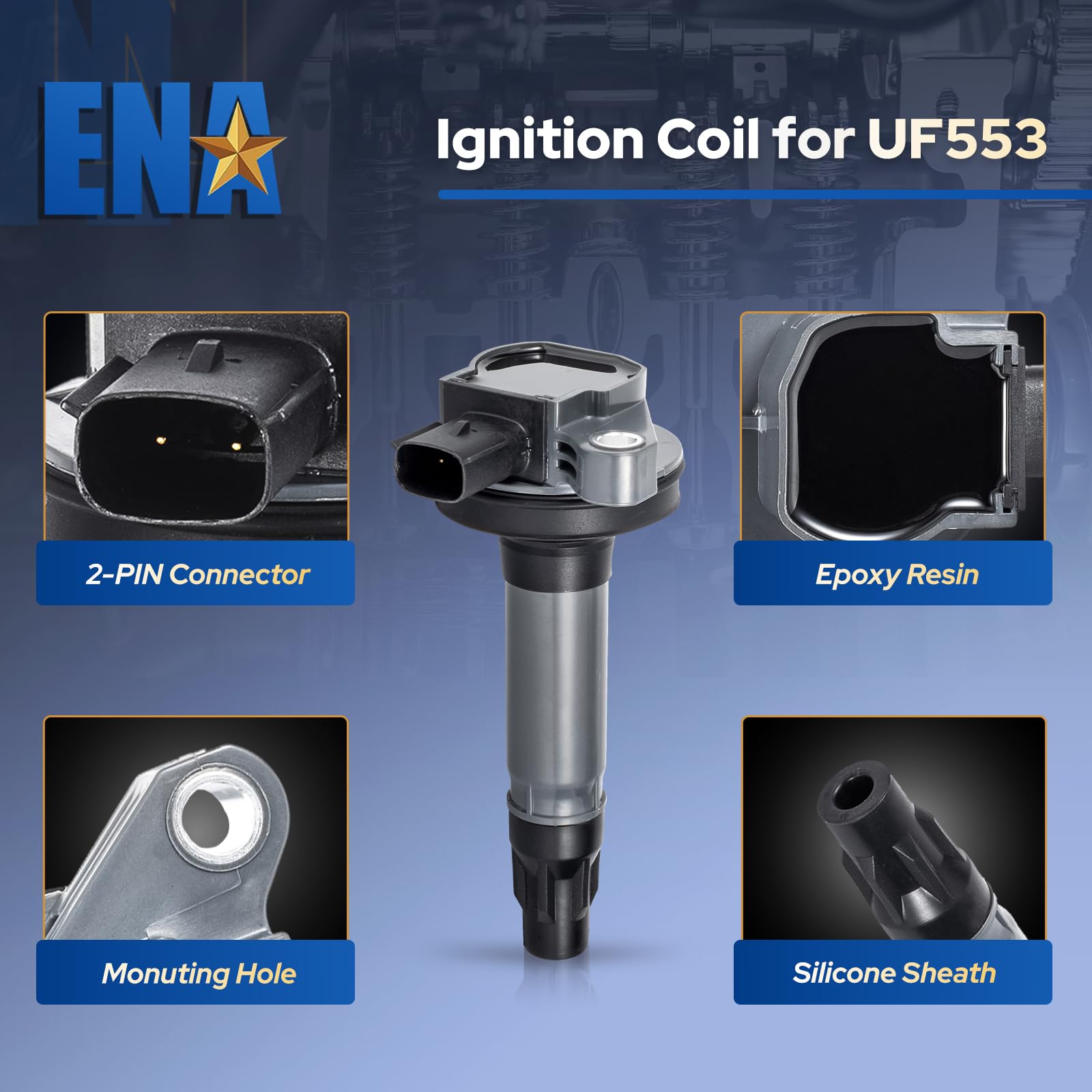 ENA 1 Ignition Coil Pack for 3.5 3.7 V6 Compatible with Lincoln Ford Mazda Edge Explorer F150 Taurus Flex MKZ MKS MKX CX9 2007 2