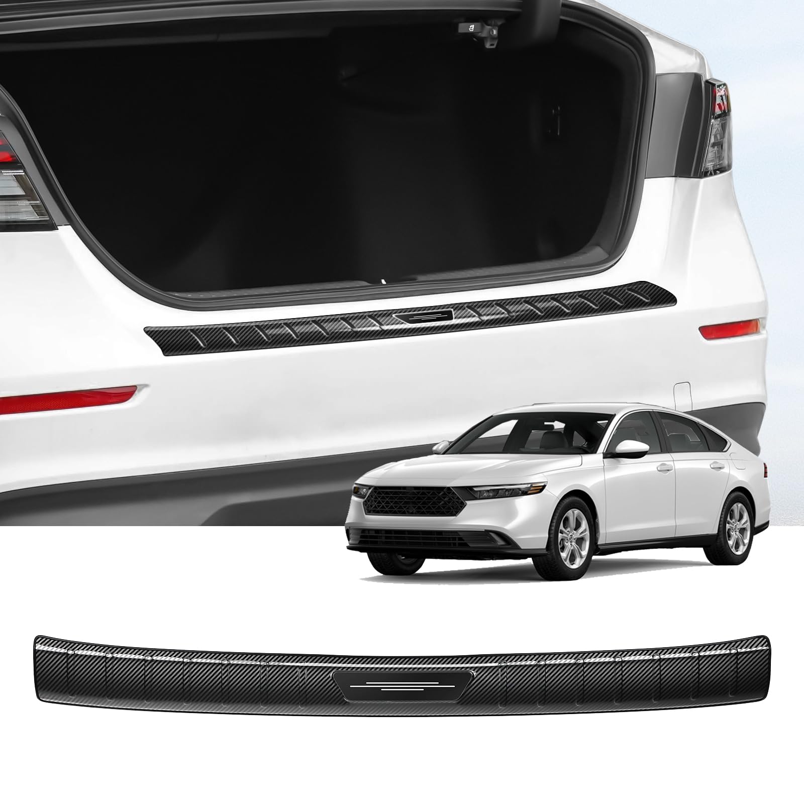 Bercicci Exterior Rear Bumper Protector for Honda Accord 2023 2024 2025 Hybrid (Include HEV) Accessories Stainless Steel Rear Bu