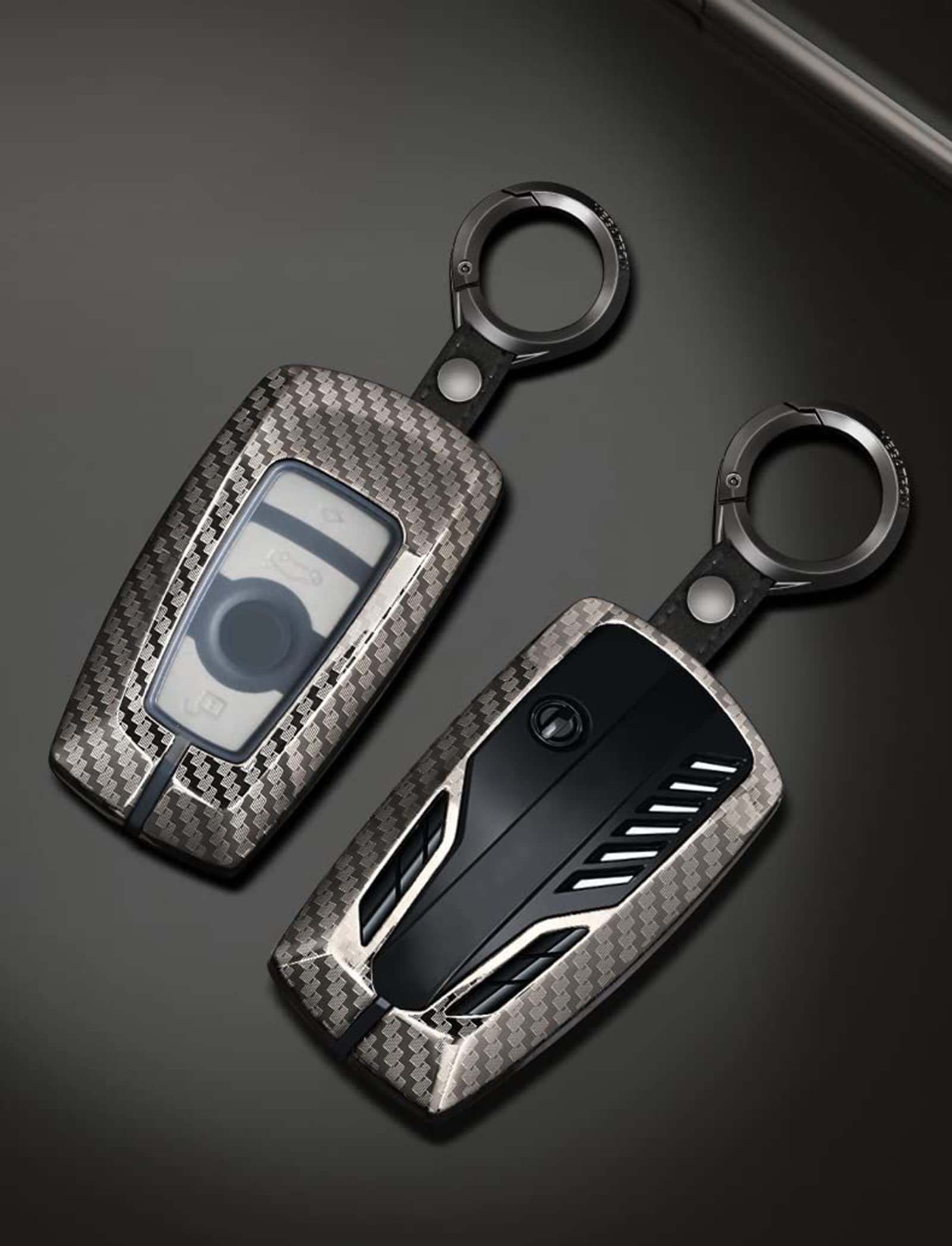 Phmnkl Alloy Car Key Case Rings Cover Holder For Bmw 1 3 5 7 Series 530 F48 X1 X2 X3 X4 X5 X6 Classic Engine Head Concept (B Sty