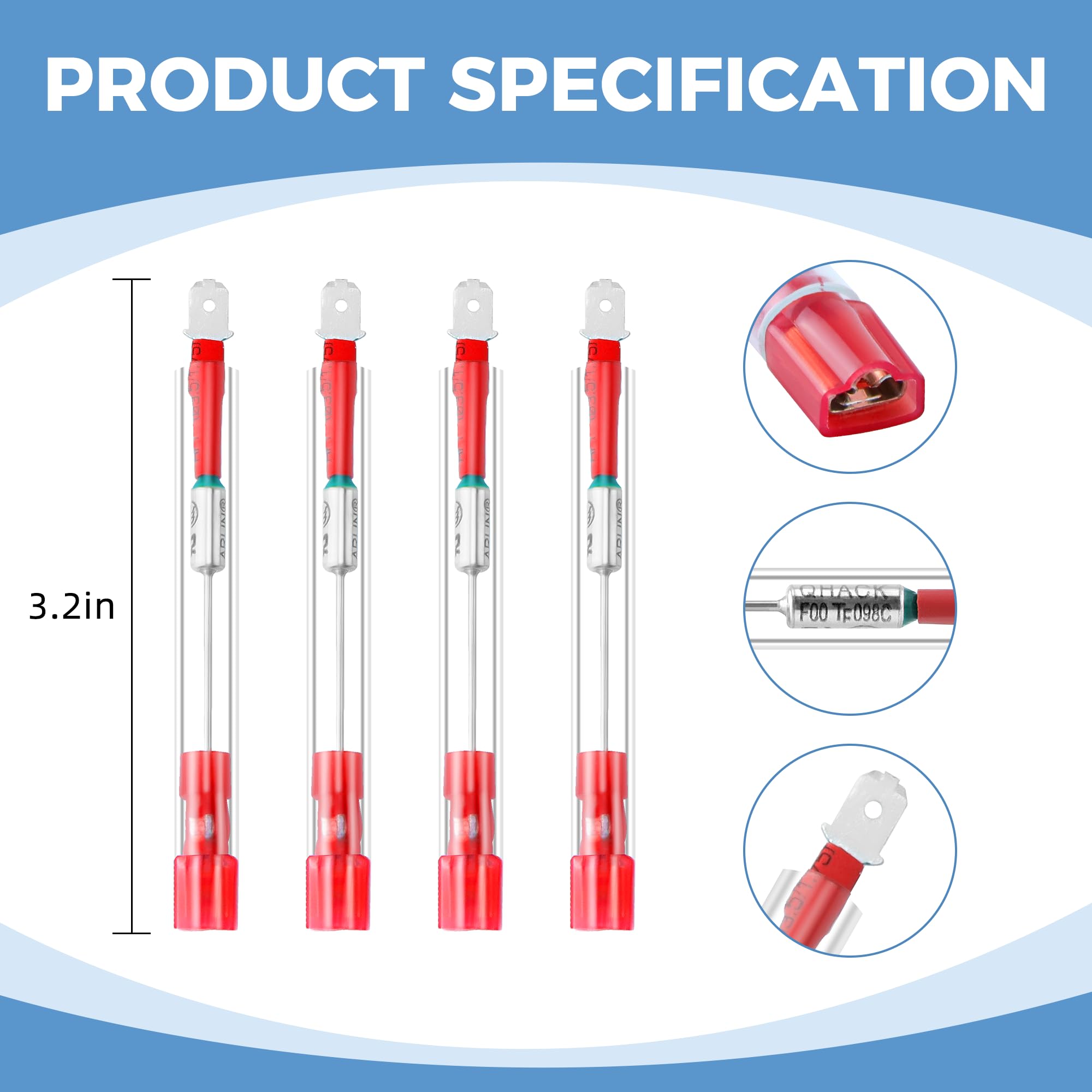 Ami Parts 93866 91447 Rv Water Heater Thermal With Eco Thermostat Assembly Kit (4 Pcs) Fit For Atwood Water Heater Parts Models