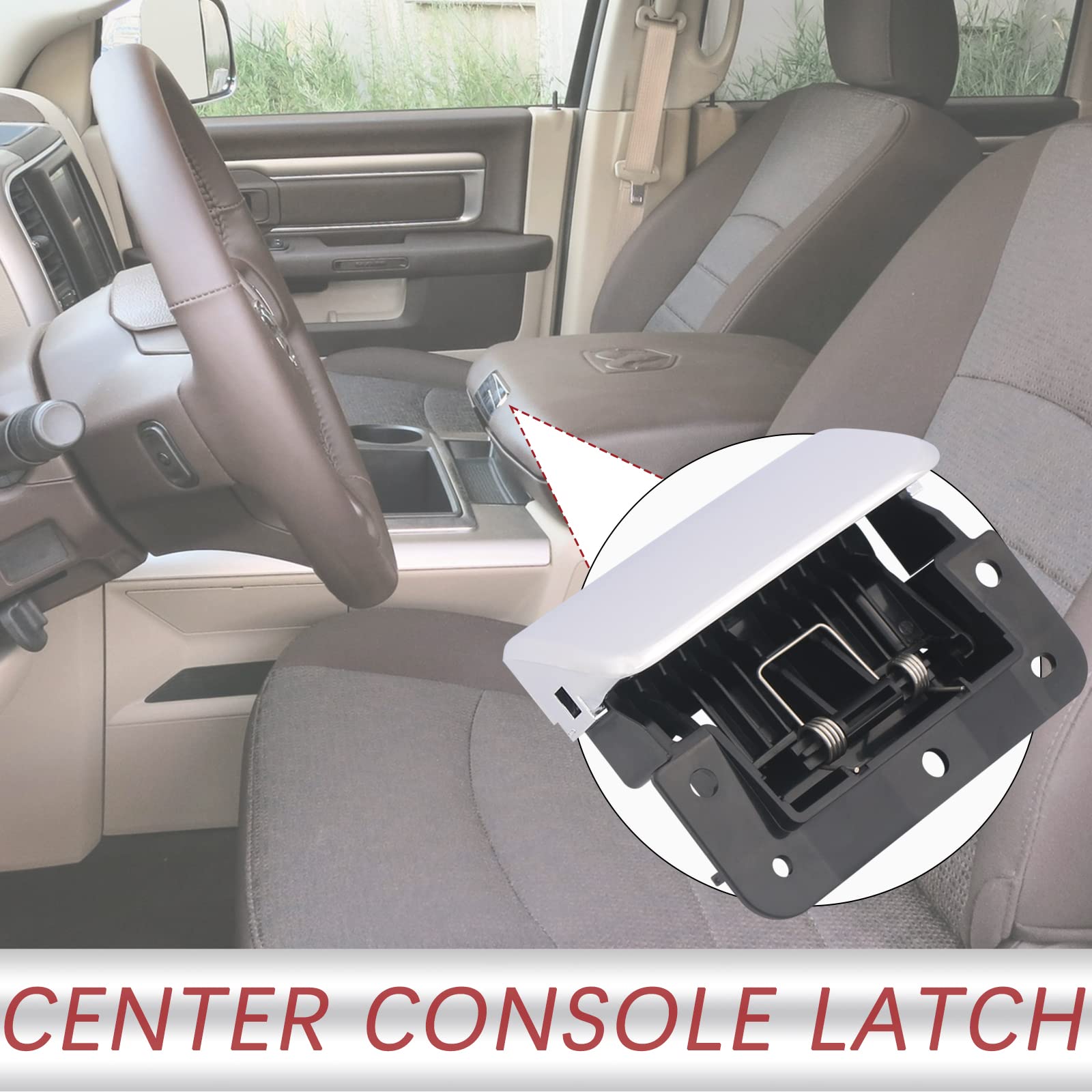 Tqponly Center Console Latch Handle Compatible With 2013-2017 Dodge Ram 1500 2500 3500 4500 5500 Replaces 68230371Aa
