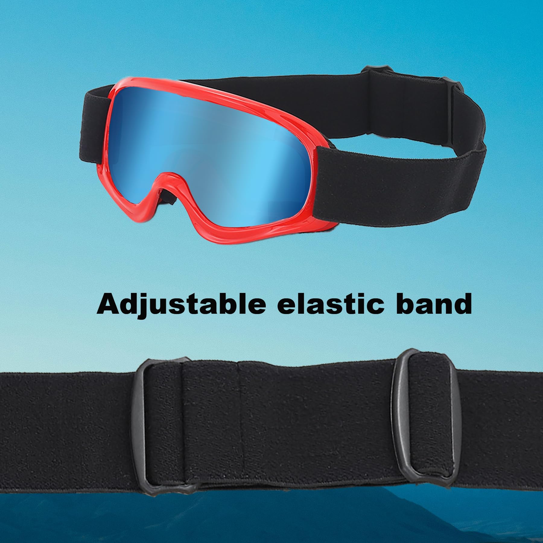 LJDJ Kids Dirt Bike Goggles ATV Motorcycle Off-Road Riding Motocross Glasses with Sun UV Protection Balaclava Full Face Cover (R