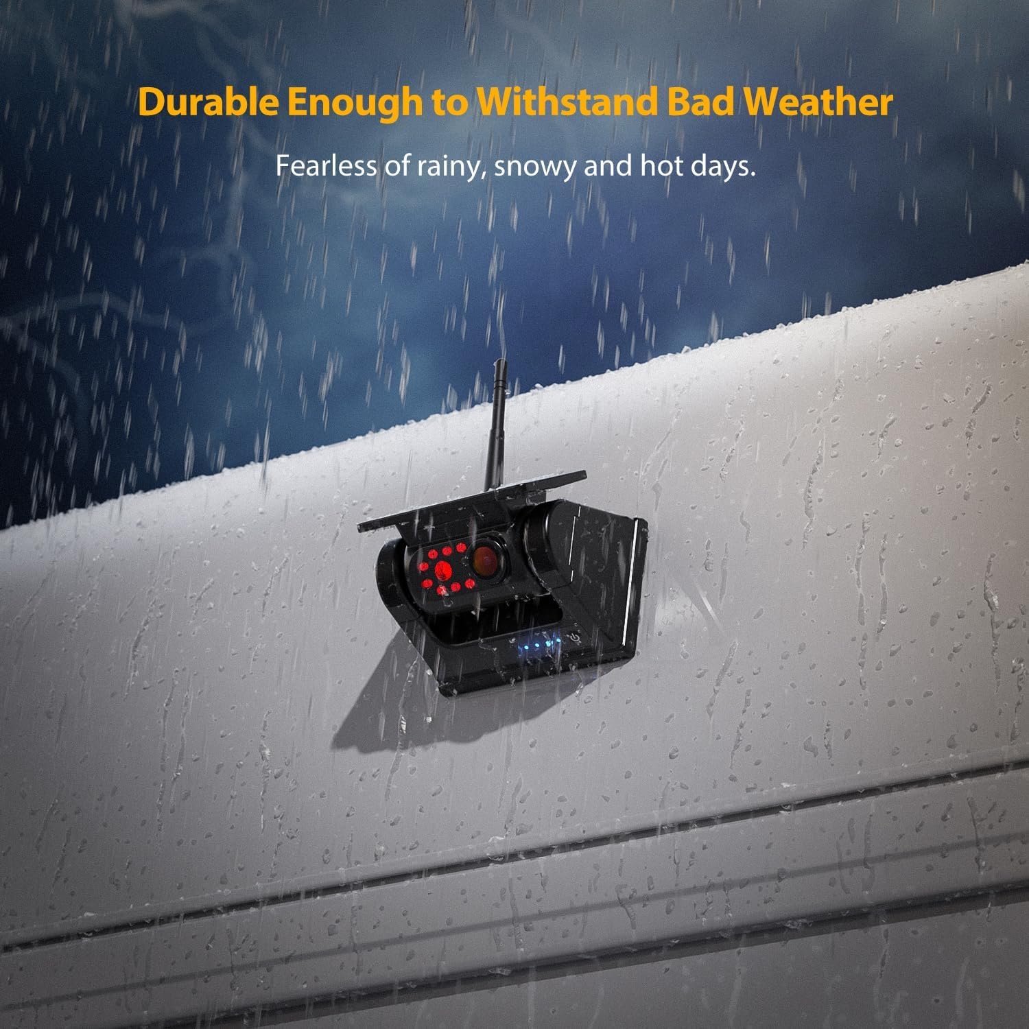 Magnetic Solar Wireless Backup Camera, 5'' Hd Monitor, 2-Min Installation True Wireless No Drilling, Rechargeable Waterproof Rea