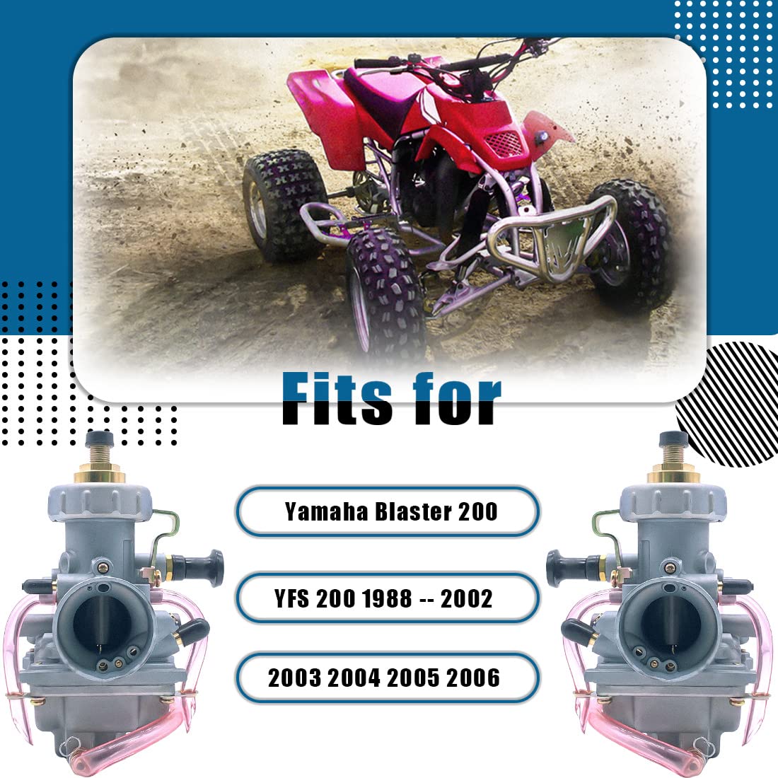 Blaster 200 Carburetor & Fuel Switch Valve Petcock Fits For Yamaha Blaster 200 Yfs 200 Carburetor Carb Carby 1988-2006